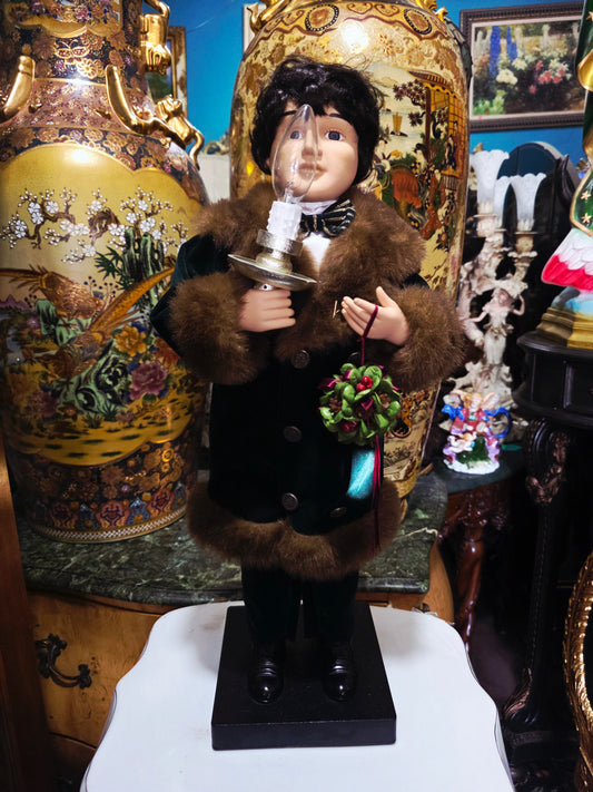 🎄 Victorian Boy Telco Motionette with Light – Animated Christmas Elegance 🎁