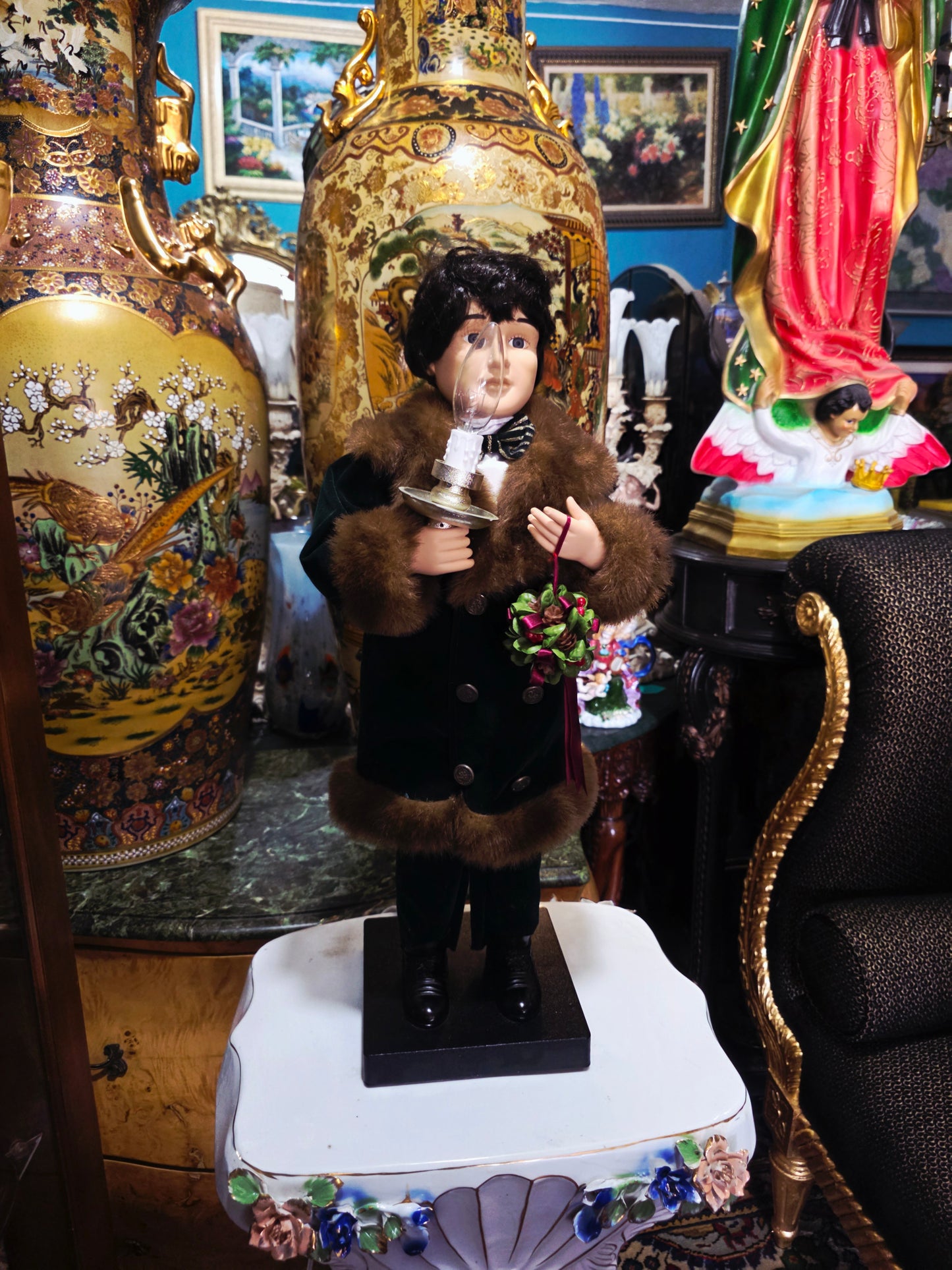 🎄 Victorian Boy Telco Motionette with Light – Animated Christmas Elegance 🎁