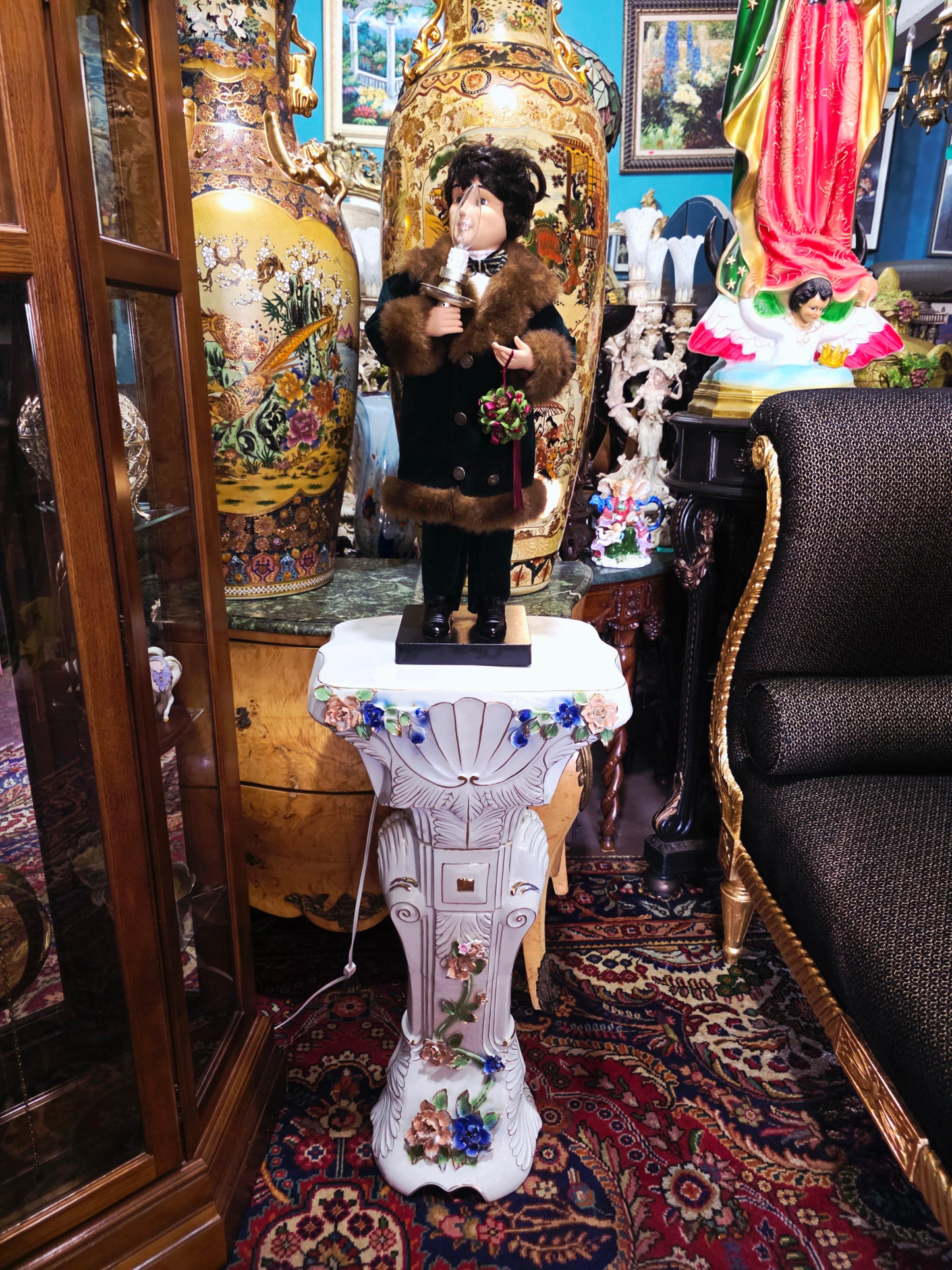 🎄 Victorian Boy Telco Motionette with Light – Animated Christmas Elegance 🎁