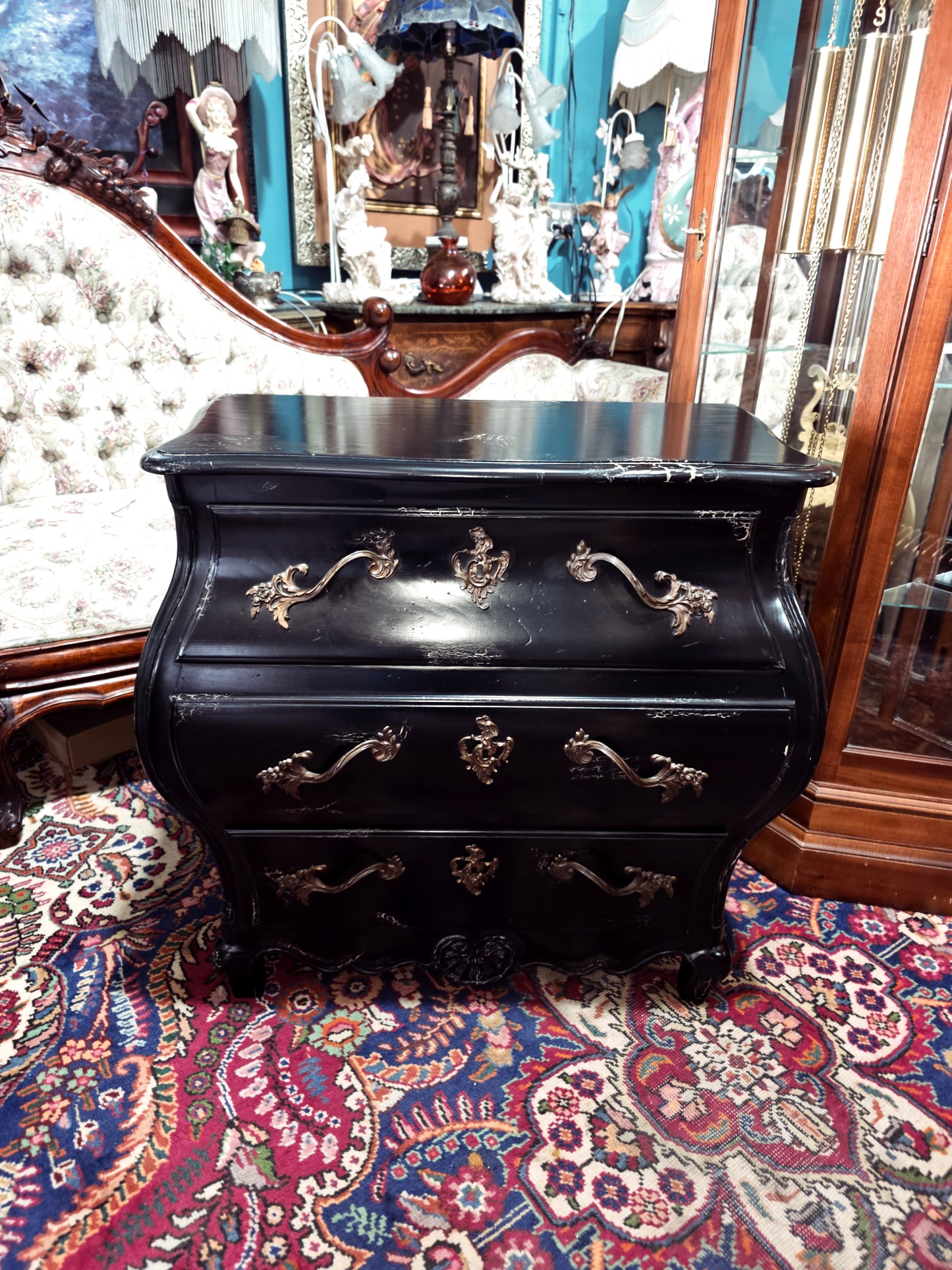 🌿Pair of Louis XV style Bombay chairs by Baker Furniture 🇫🇷🖤🌿