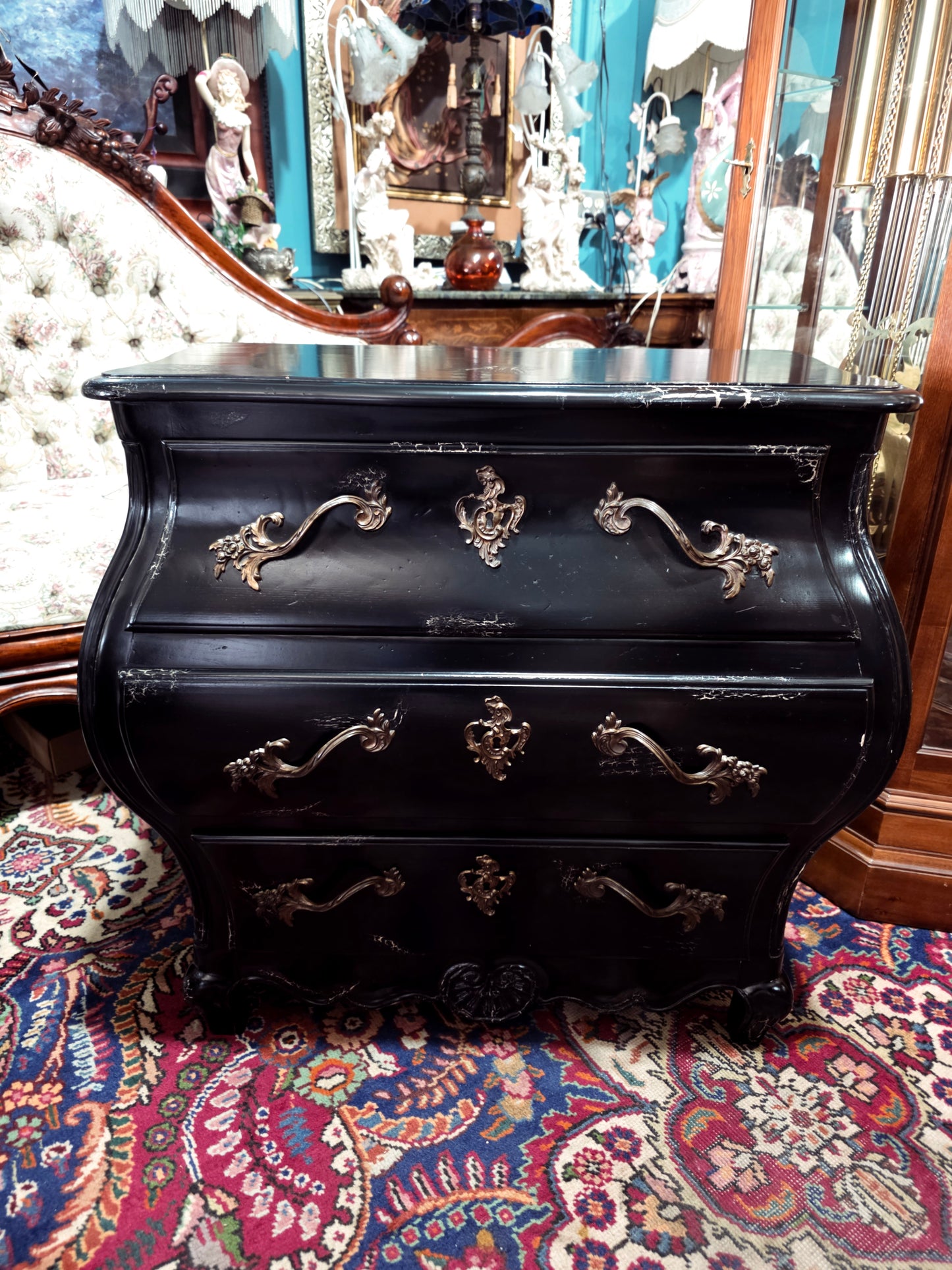 🌿Pair of Louis XV style Bombay chairs by Baker Furniture 🇫🇷🖤🌿