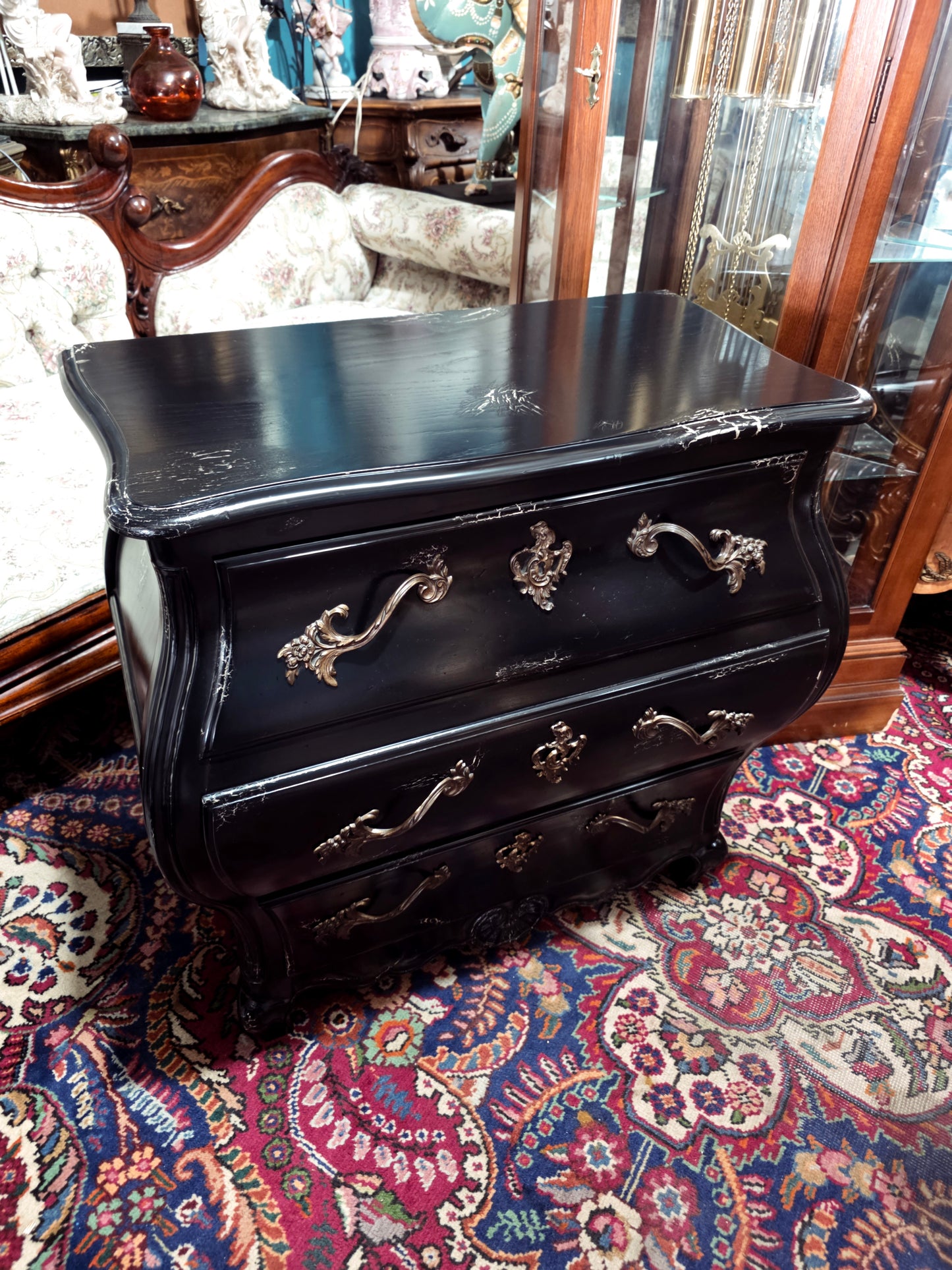 🌿Pair of Louis XV style Bombay chairs by Baker Furniture 🇫🇷🖤🌿