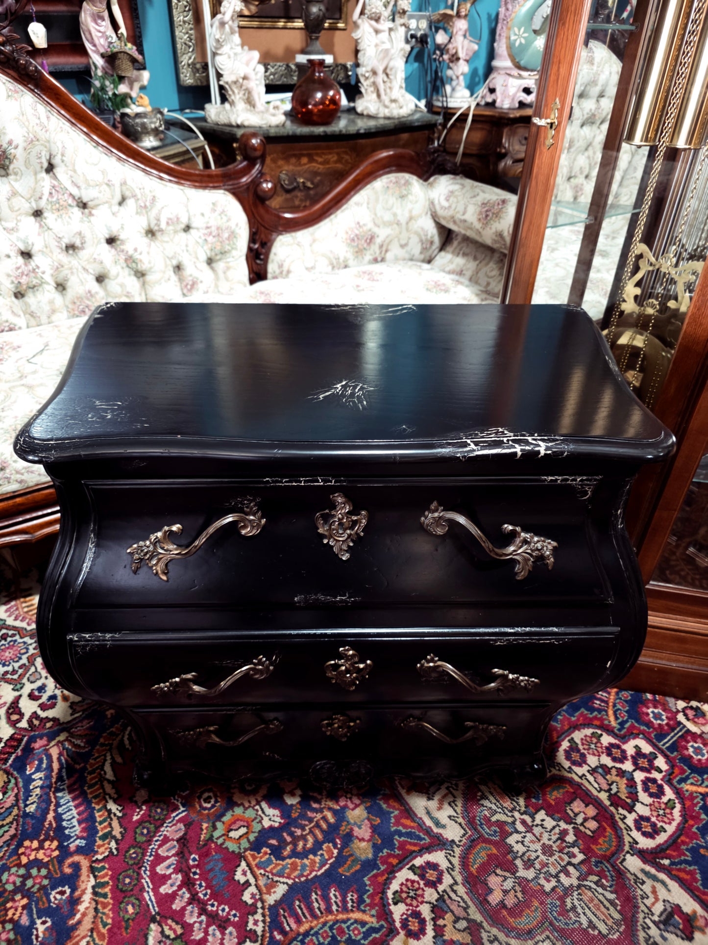 🌿Pair of Louis XV style Bombay chairs by Baker Furniture 🇫🇷🖤🌿