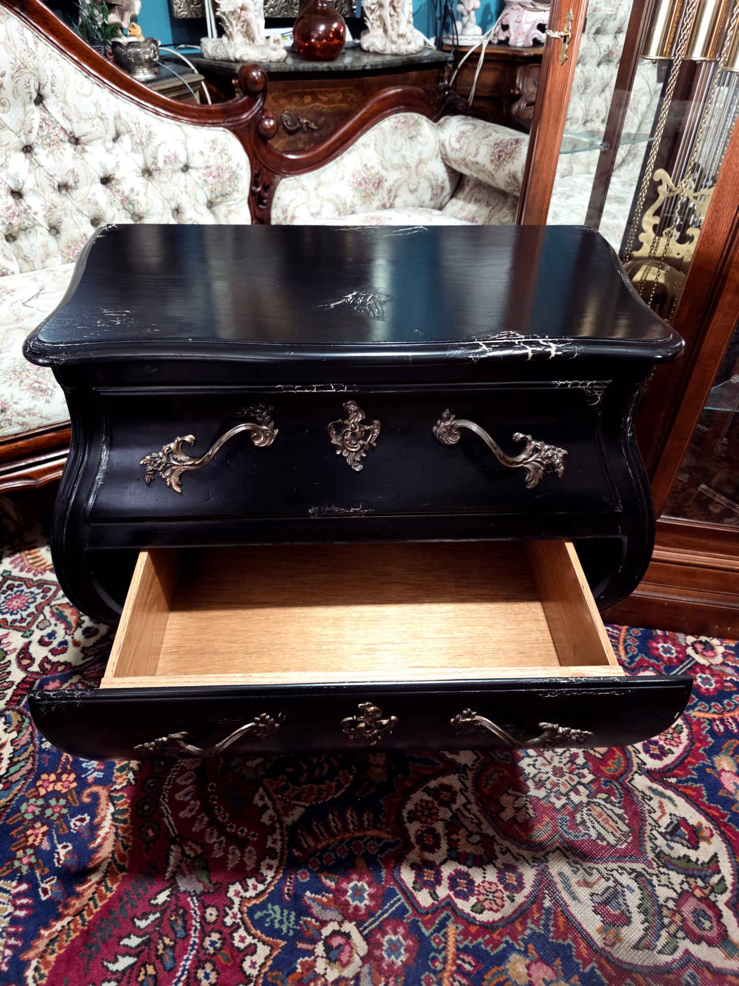 🌿Pair of Louis XV style Bombay chairs by Baker Furniture 🇫🇷🖤🌿