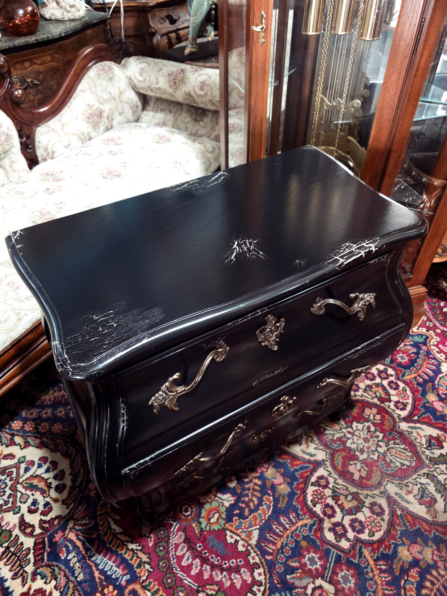 🌿Pair of Louis XV style Bombay chairs by Baker Furniture 🇫🇷🖤🌿
