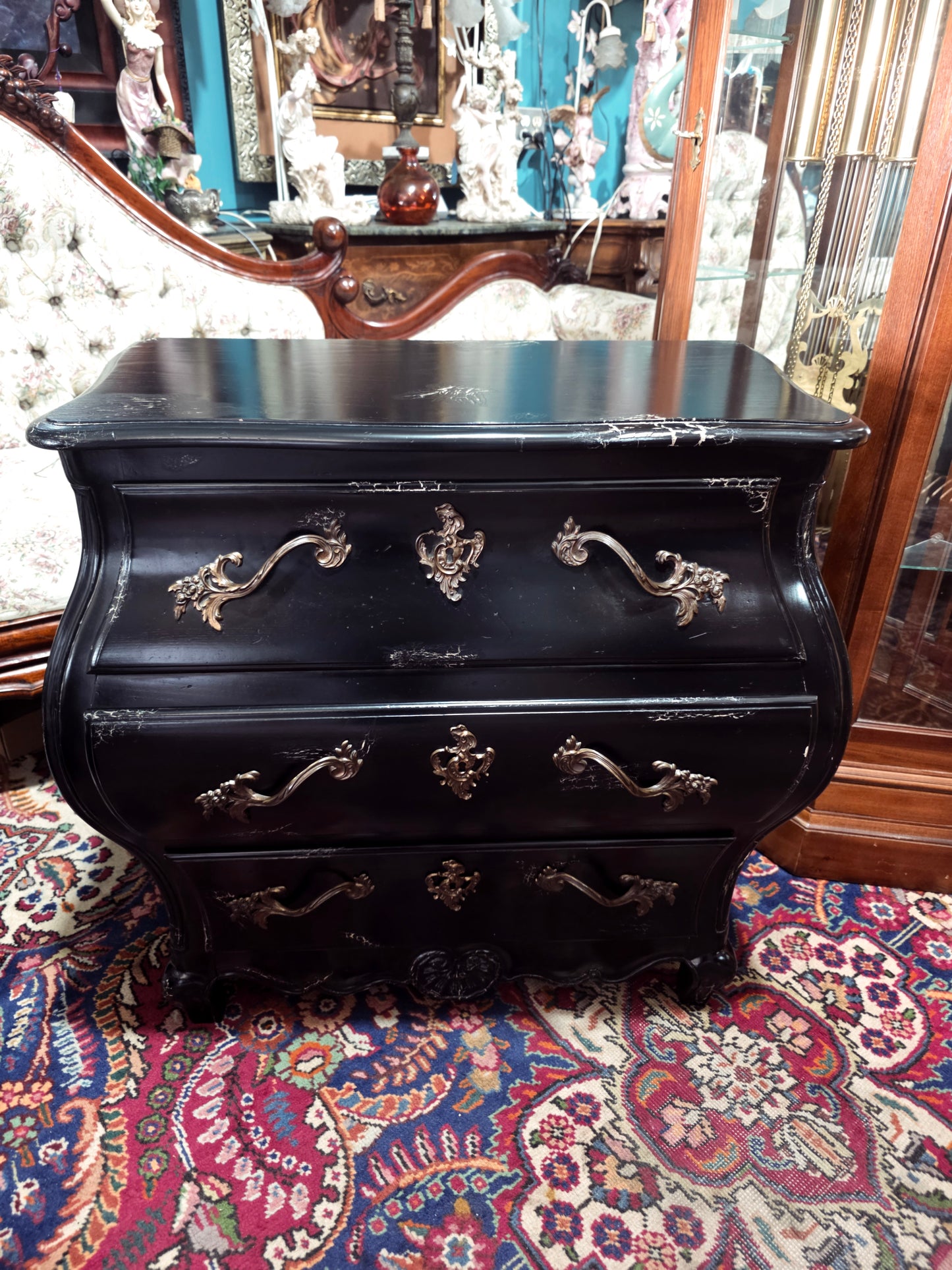 🌿Pair of Louis XV style Bombay chairs by Baker Furniture 🇫🇷🖤🌿