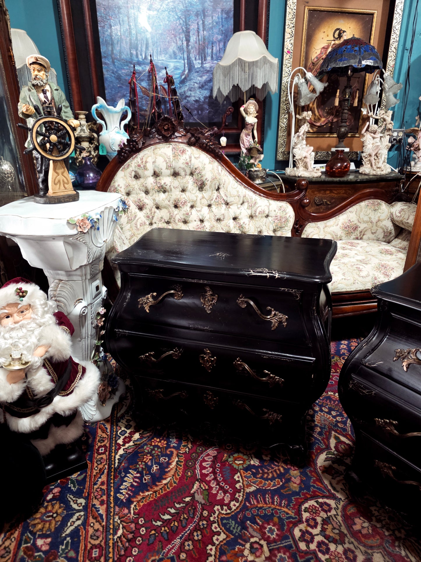 🌿Pair of Louis XV style Bombay chairs by Baker Furniture 🇫🇷🖤🌿