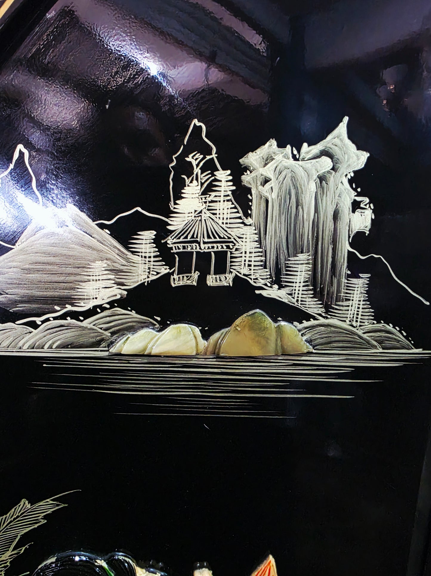 Mid-Century Style Chinese Round 4-Panel Screen✨