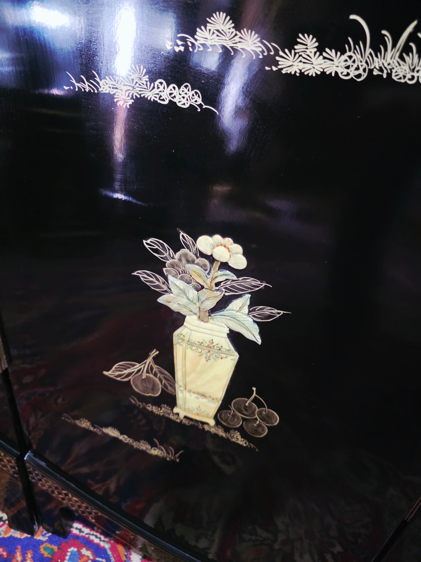 Mid-Century Style Chinese Round 4-Panel Screen✨