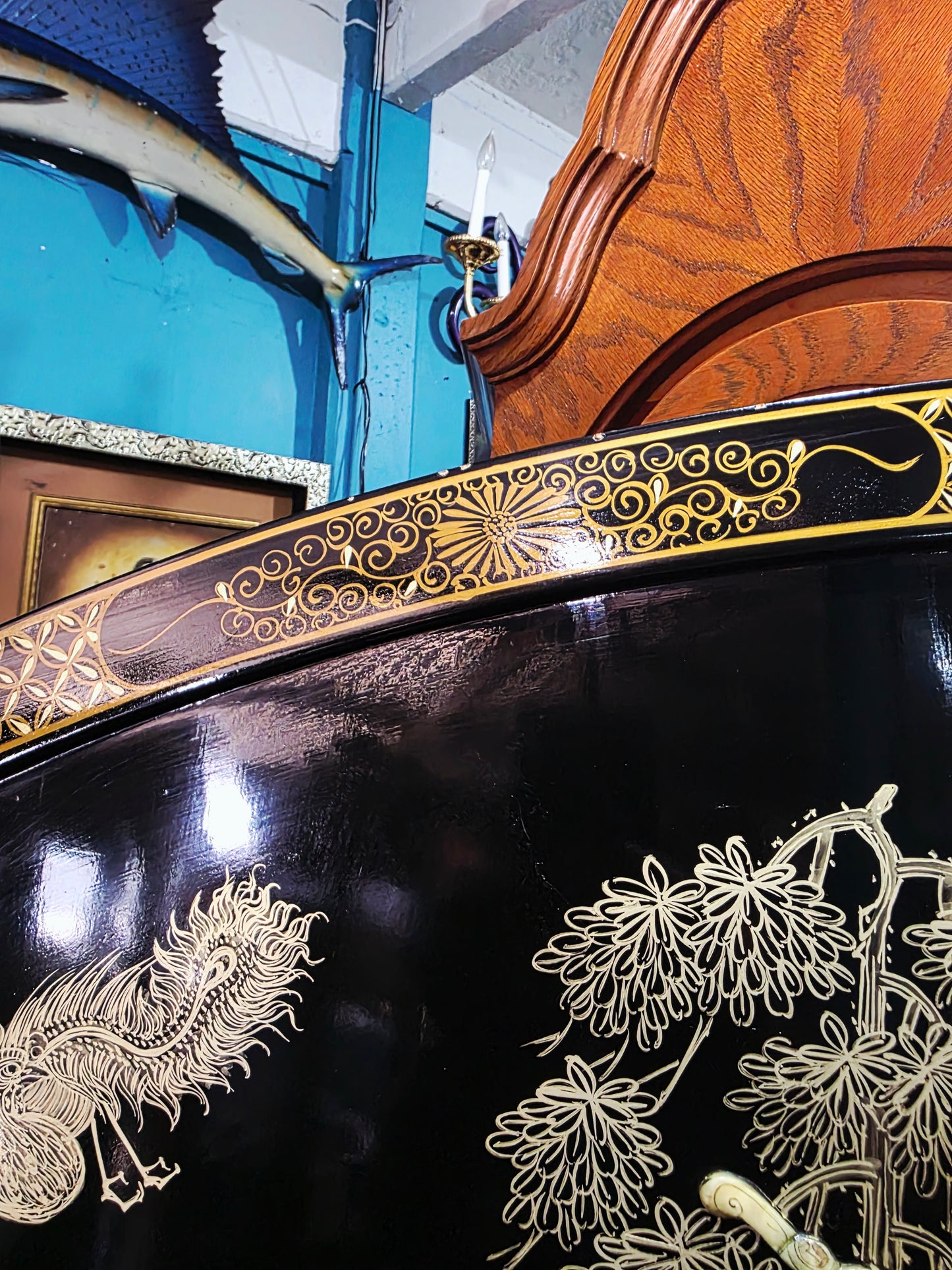 Mid-Century Style Chinese Round 4-Panel Screen✨