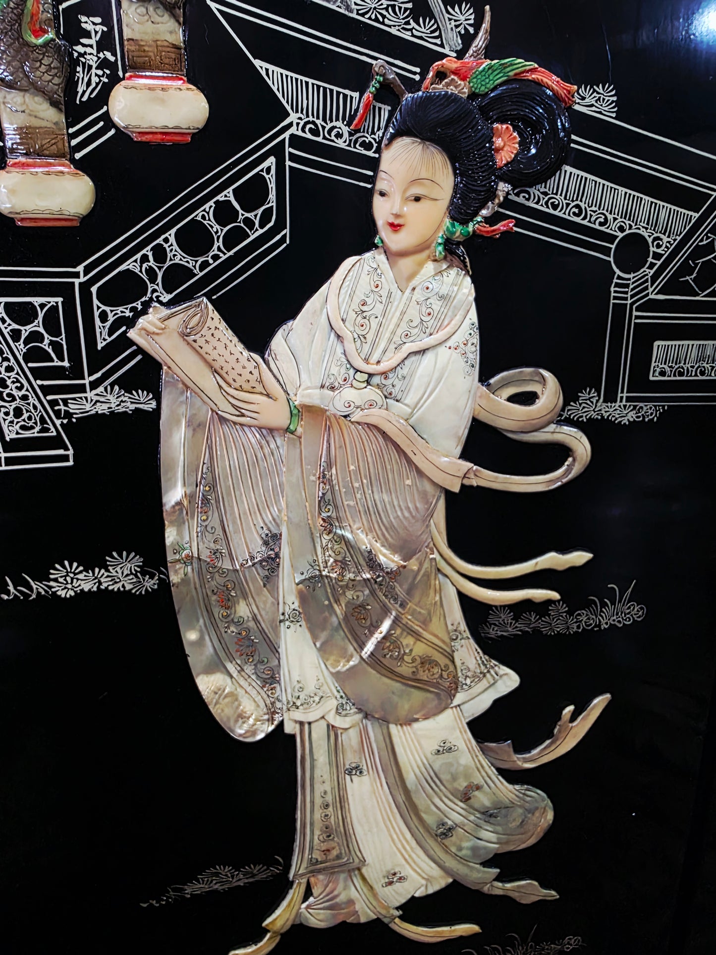 Mid-Century Style Chinese Round 4-Panel Screen✨