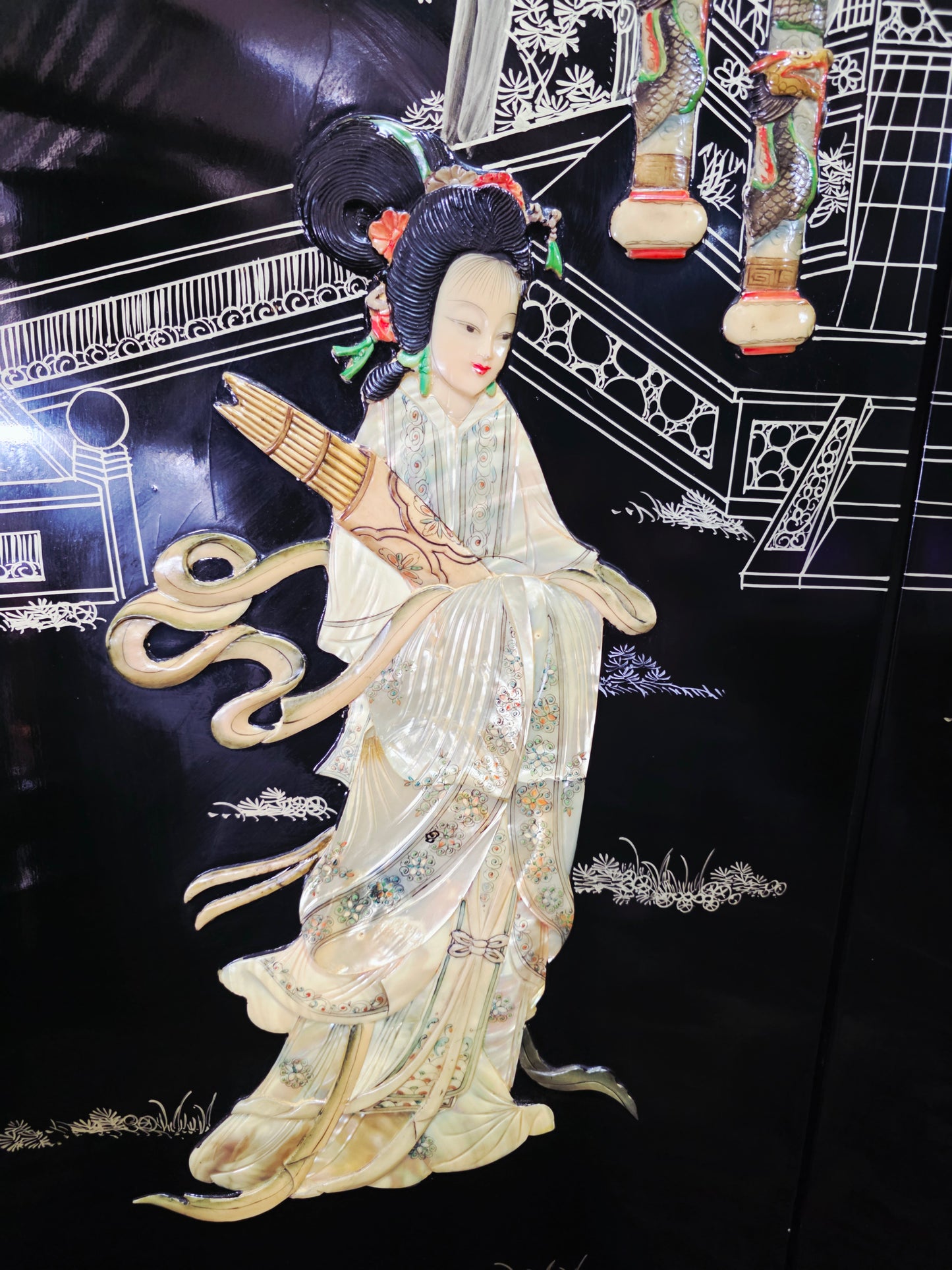 Mid-Century Style Chinese Round 4-Panel Screen✨