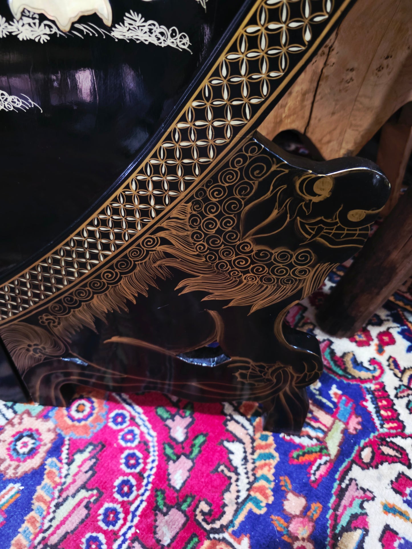 Mid-Century Style Chinese Round 4-Panel Screen✨