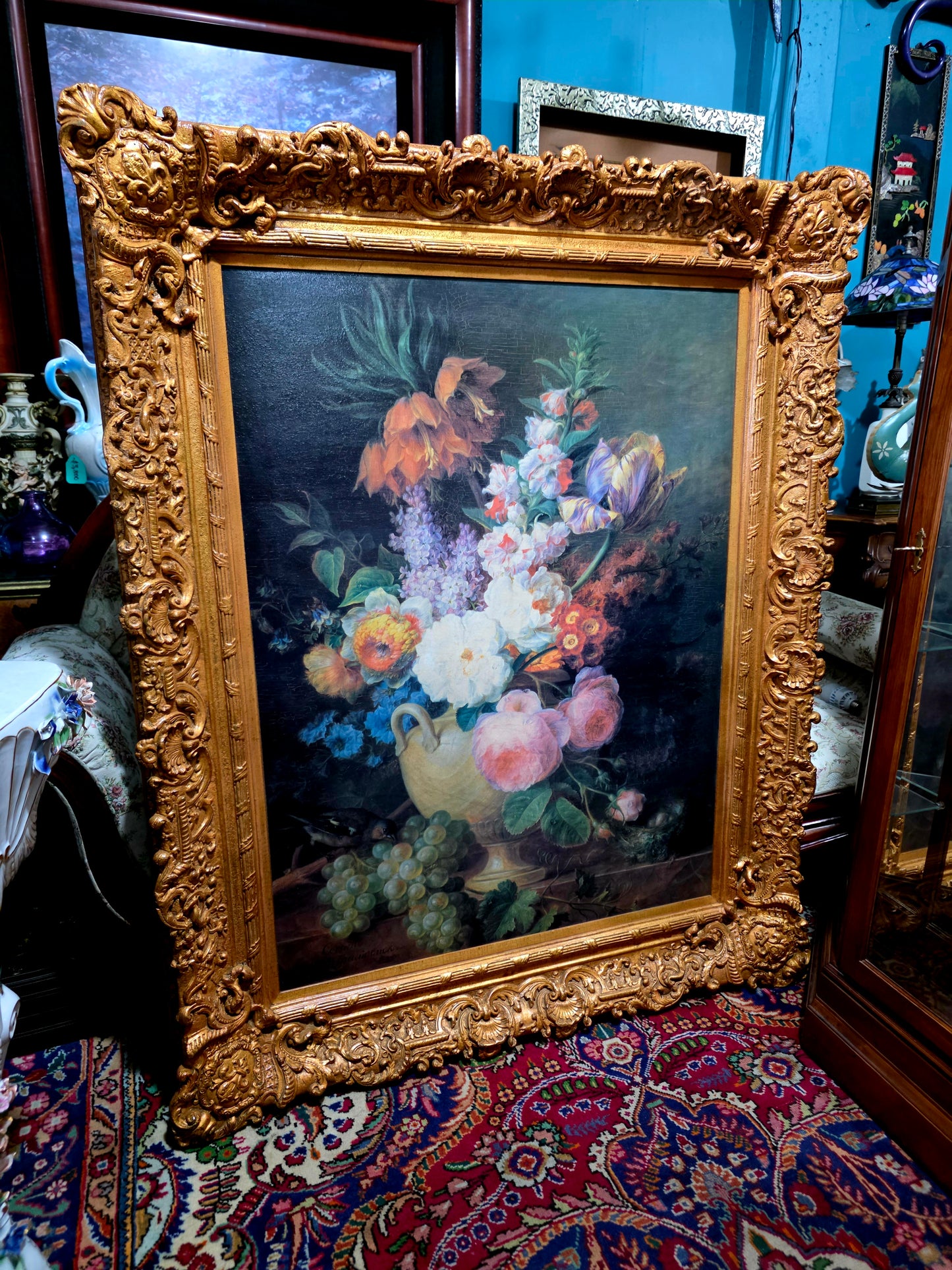 🎨 Obra Floral Pintada a Mano – Elegancia Firmada - artista Cornelis Van Spaendonck 1824🎨✨🎨