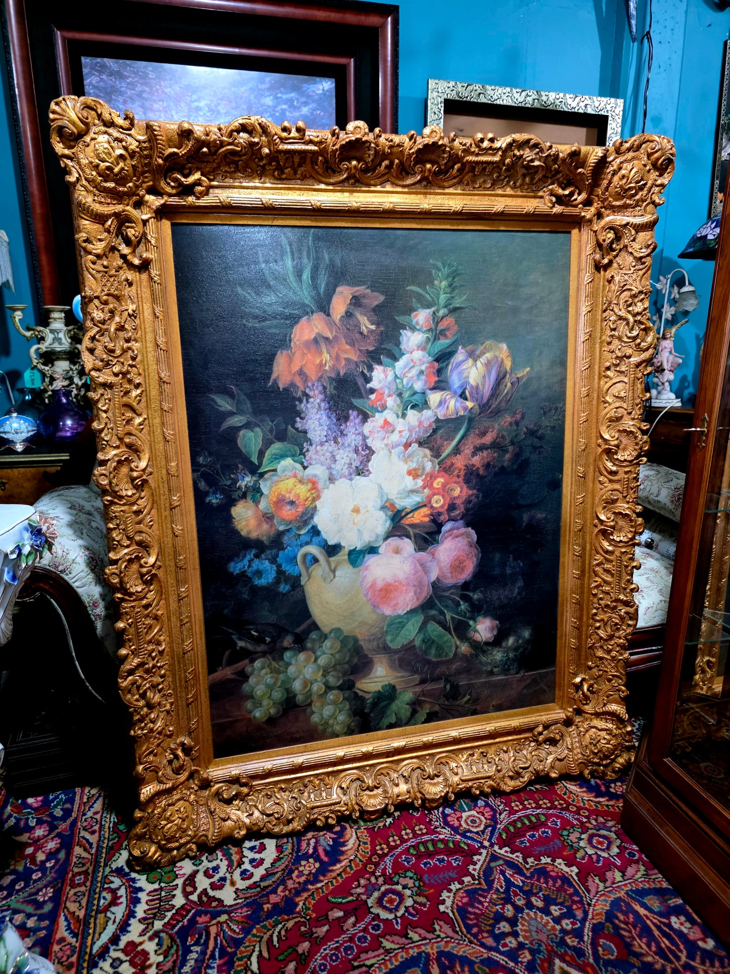 🎨 Obra Floral Pintada a Mano – Elegancia Firmada - artista Cornelis Van Spaendonck 1824🎨✨🎨