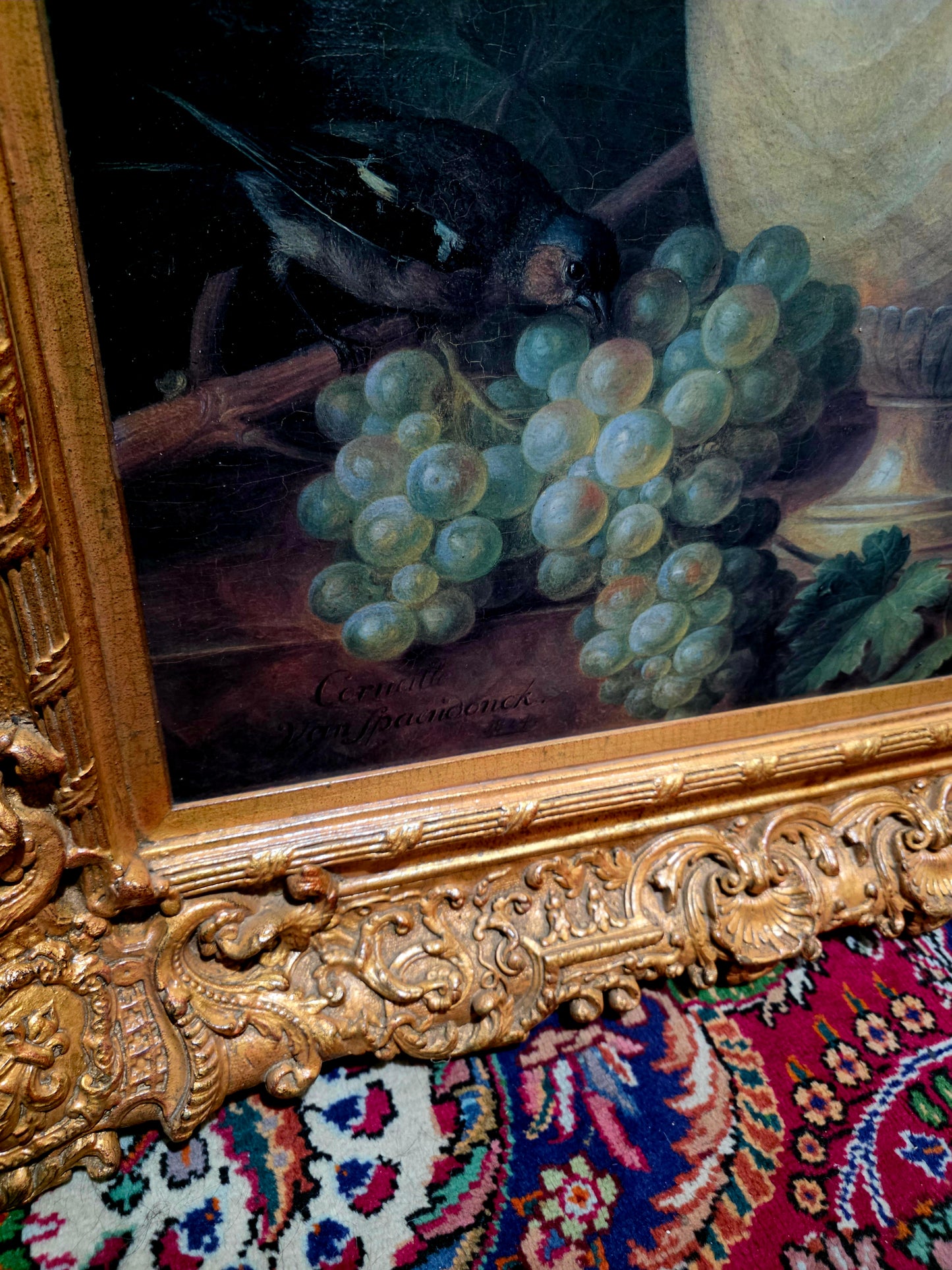 🎨 Obra Floral Pintada a Mano – Elegancia Firmada - artista Cornelis Van Spaendonck 1824🎨✨🎨