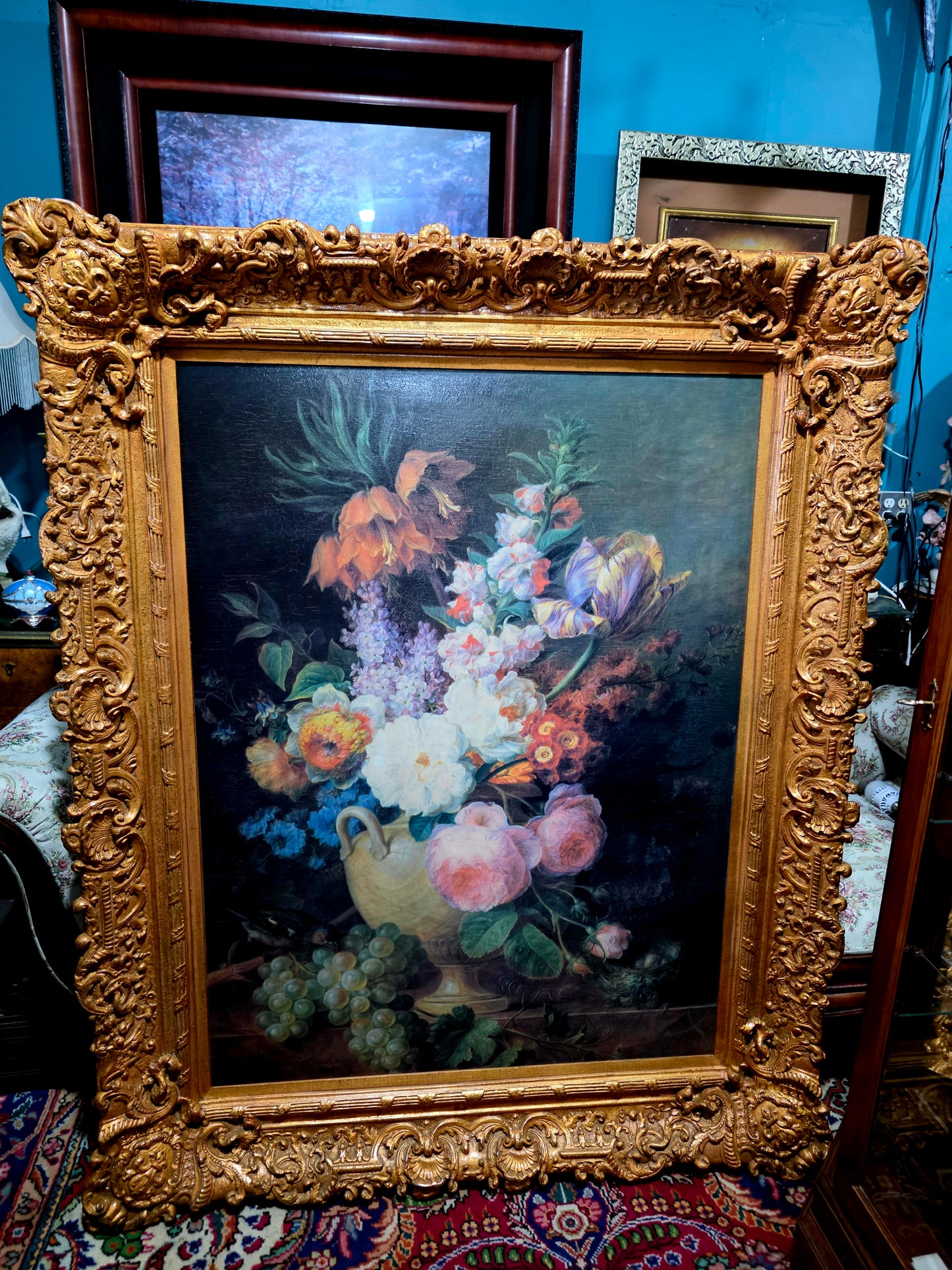 🎨 Obra Floral Pintada a Mano – Elegancia Firmada - artista Cornelis Van Spaendonck 1824🎨✨🎨