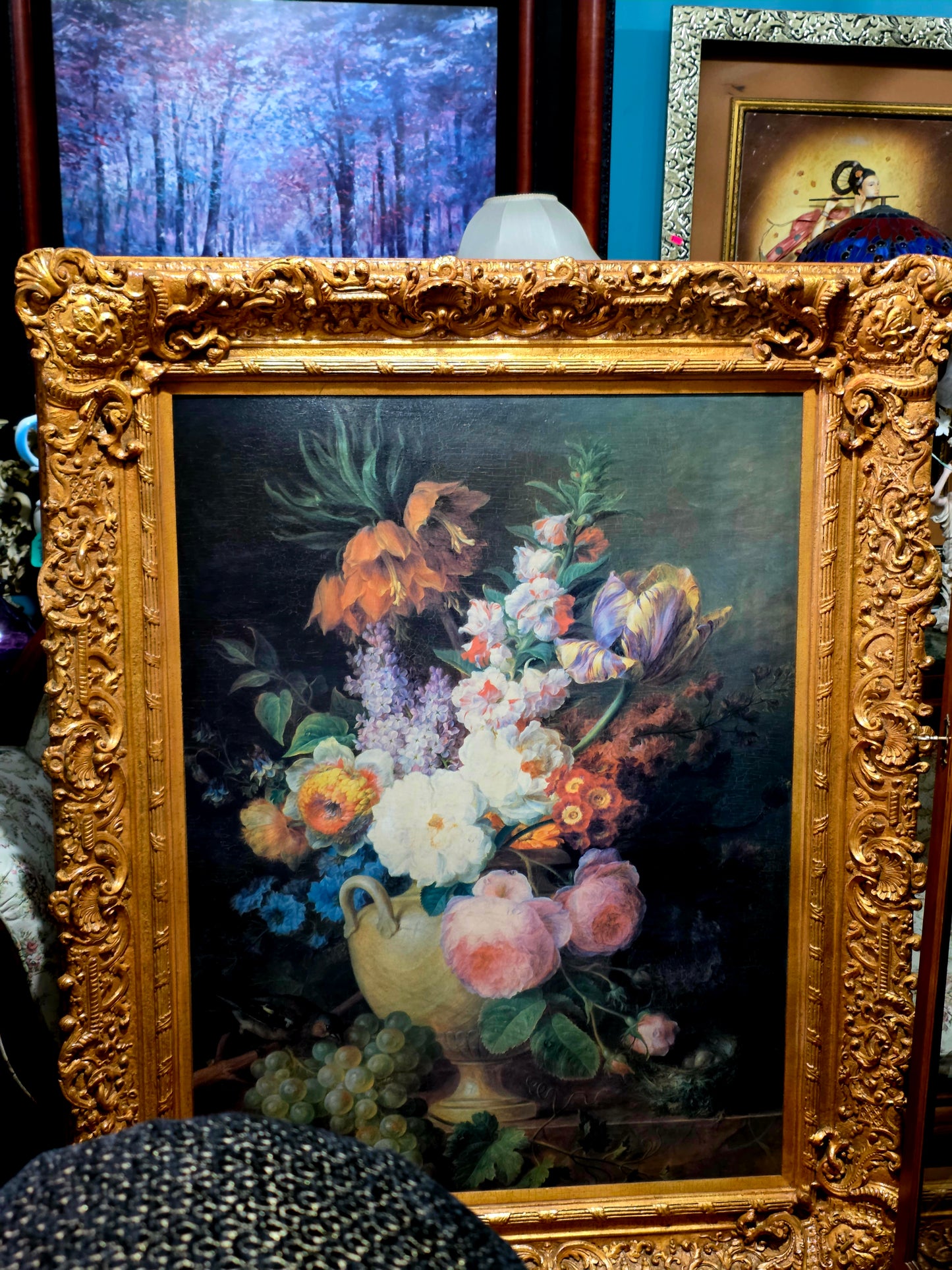 🎨 Obra Floral Pintada a Mano – Elegancia Firmada - artista Cornelis Van Spaendonck 1824🎨✨🎨