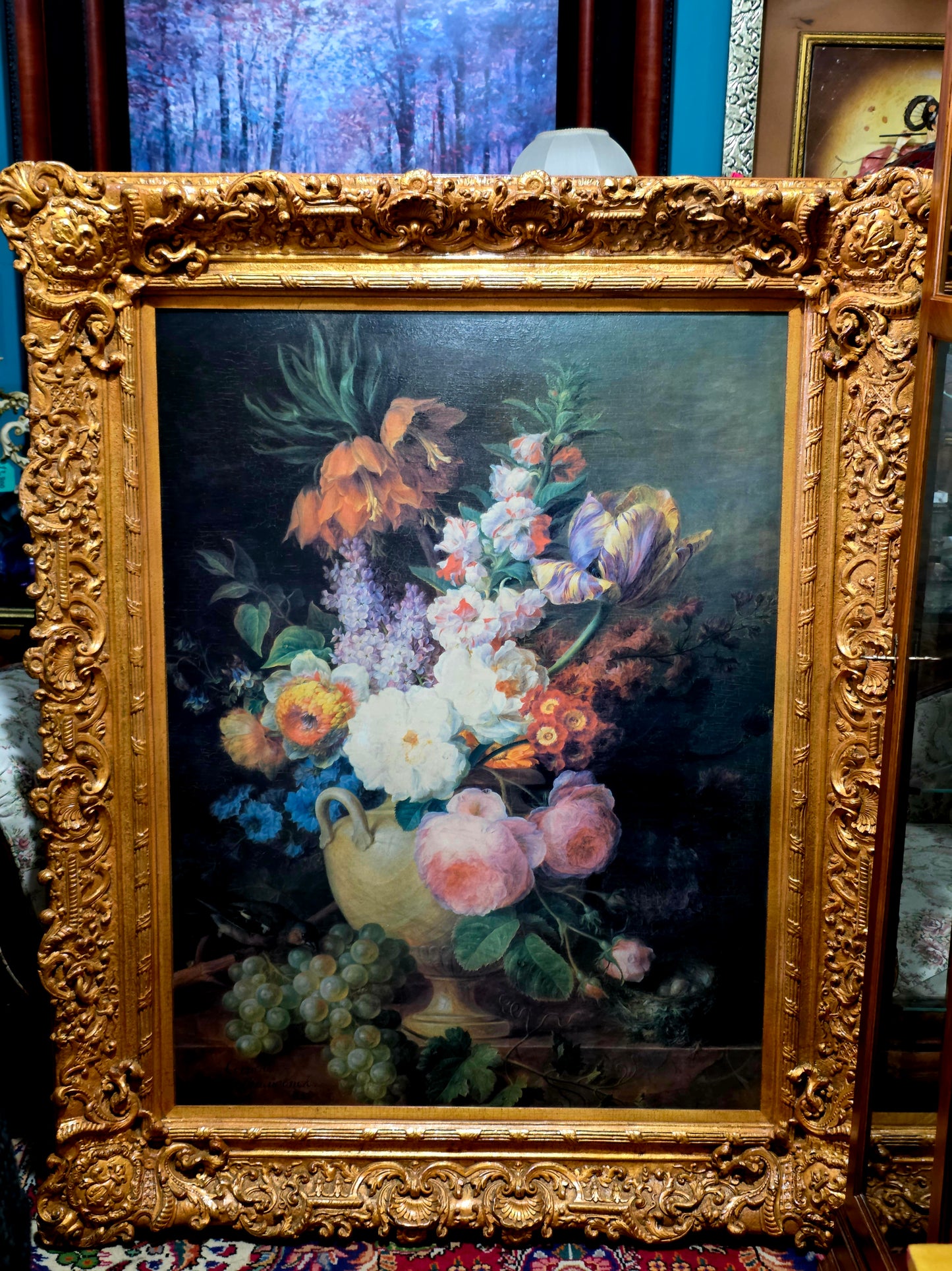 🎨 Obra Floral Pintada a Mano – Elegancia Firmada - artista Cornelis Van Spaendonck 1824🎨✨🎨