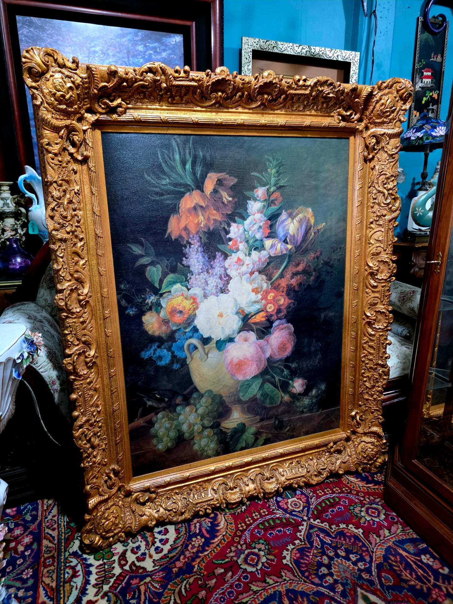 🎨 Obra Floral Pintada a Mano – Elegancia Firmada - artista Cornelis Van Spaendonck 1824🎨✨🎨