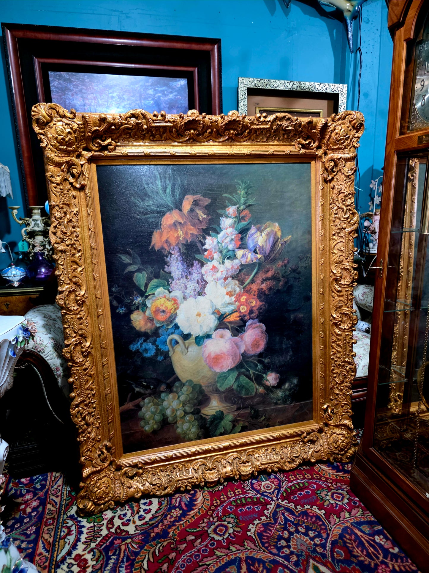 🎨 Obra Floral Pintada a Mano – Elegancia Firmada - artista Cornelis Van Spaendonck 1824🎨✨🎨