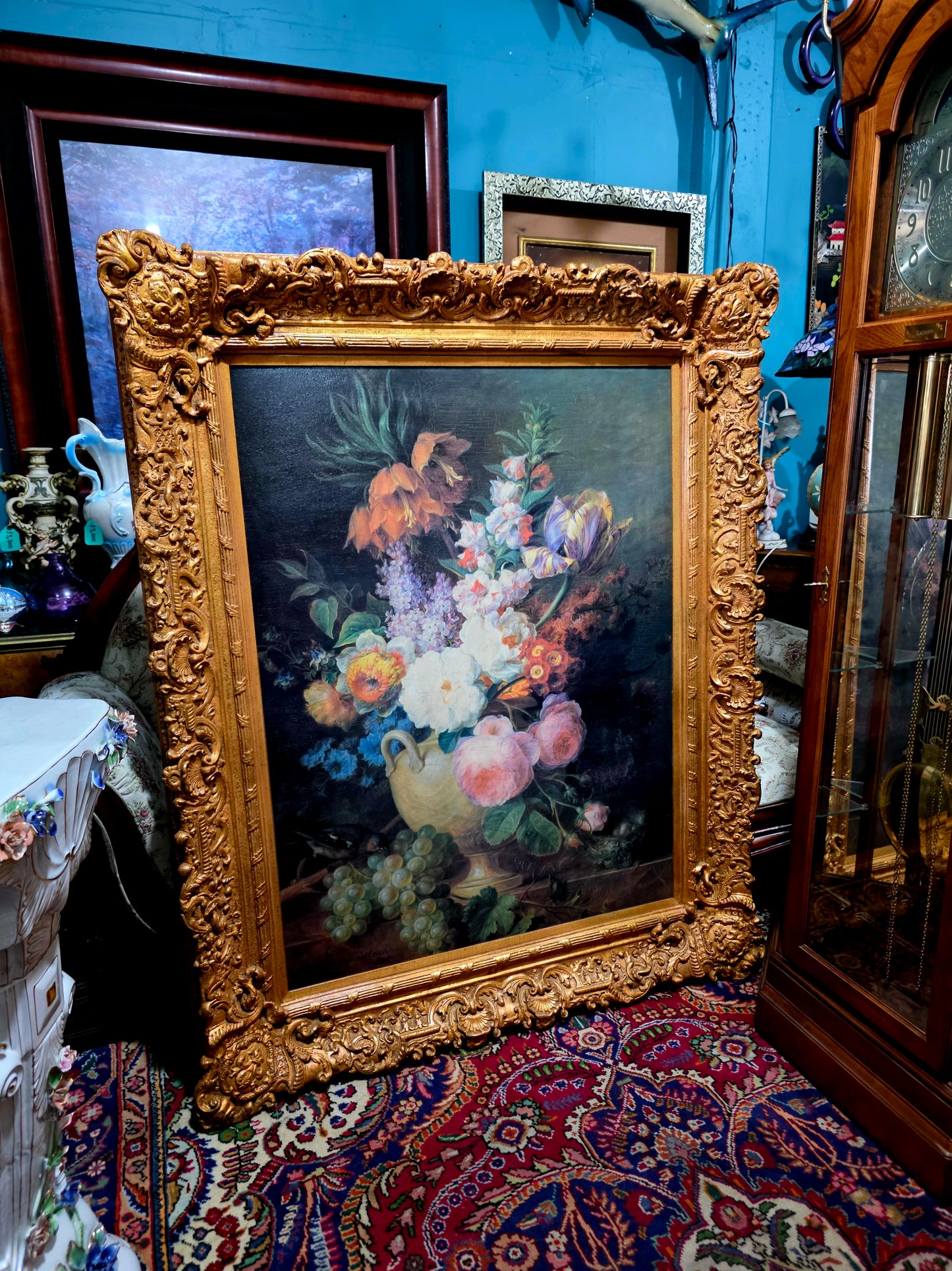 🎨 Obra Floral Pintada a Mano – Elegancia Firmada - artista Cornelis Van Spaendonck 1824🎨✨🎨