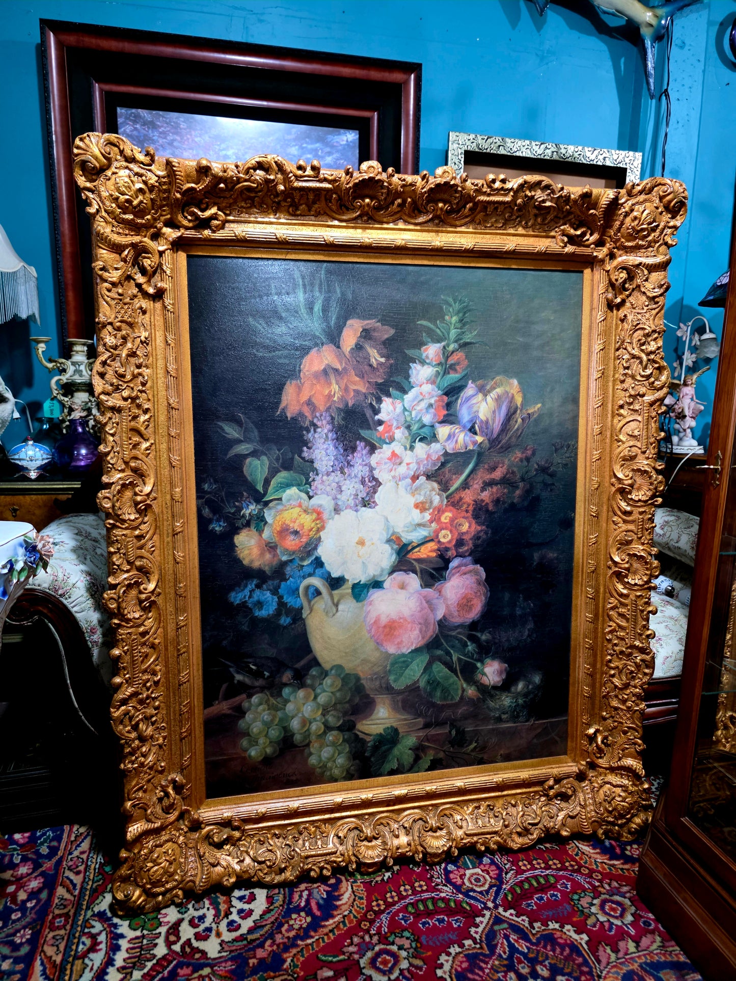 🎨 Obra Floral Pintada a Mano – Elegancia Firmada - artista Cornelis Van Spaendonck 1824🎨✨🎨