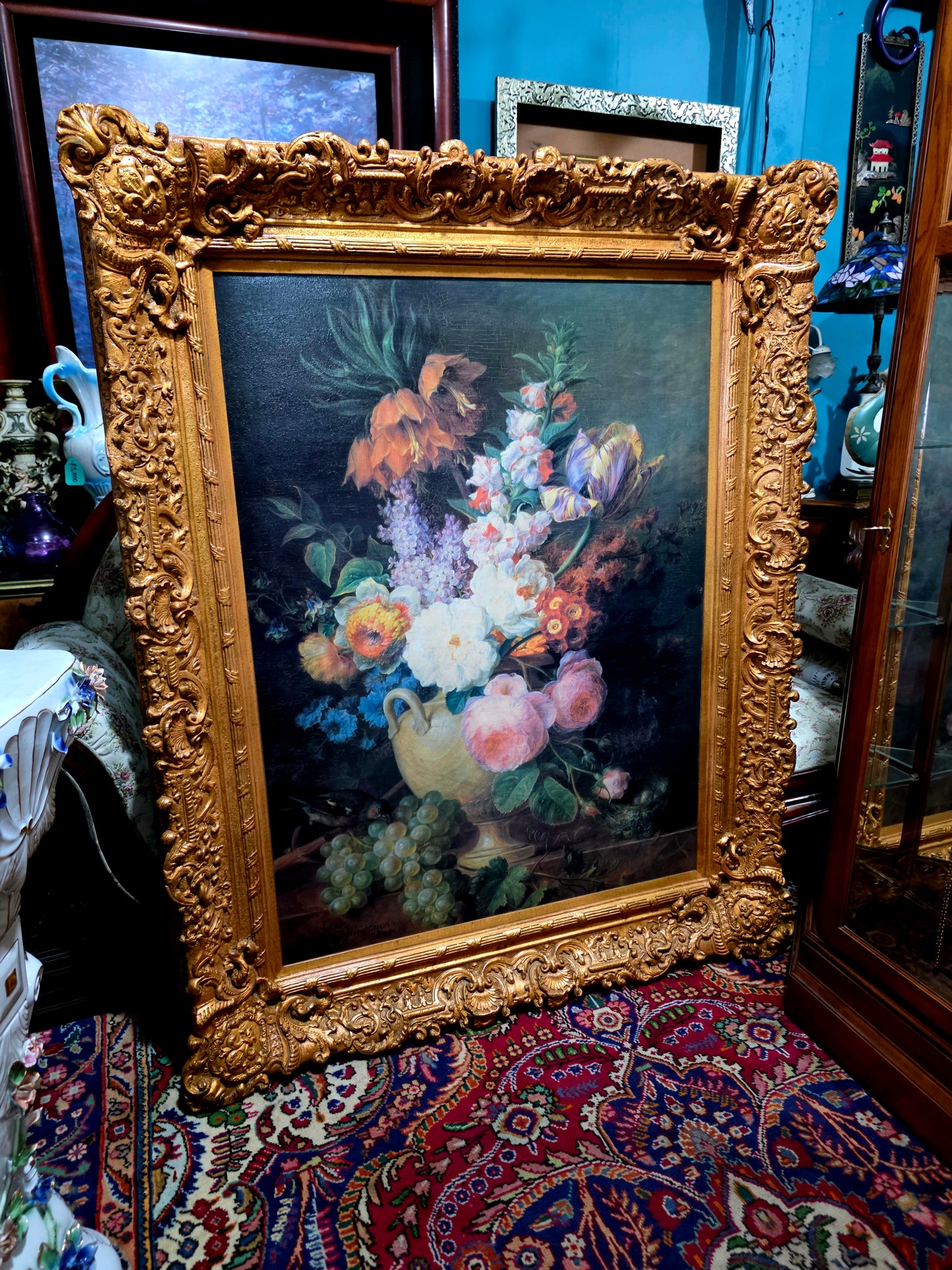 🎨 Obra Floral Pintada a Mano – Elegancia Firmada - artista Cornelis Van Spaendonck 1824🎨✨🎨