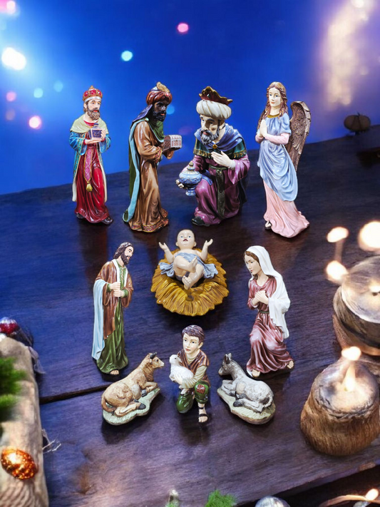 🗡️🪽Representación del Nacimiento del Niño Jesús – Set completo de 10 piezas🪽🗡️
