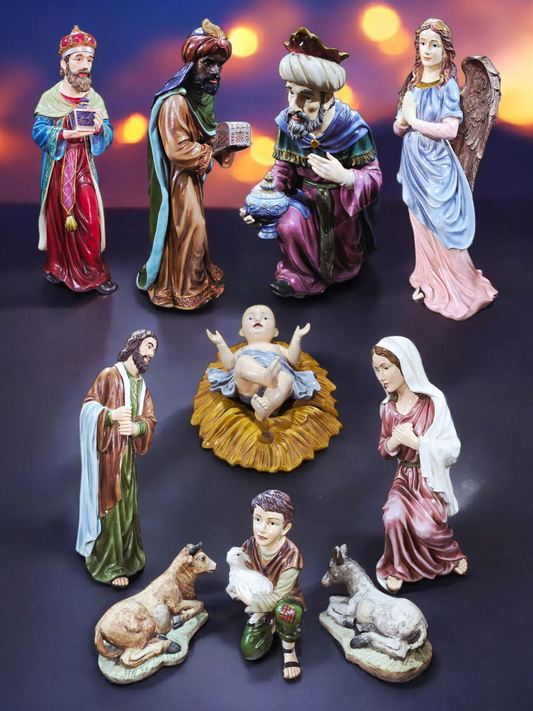🗡️🪽Representación del Nacimiento del Niño Jesús – Set completo de 10 piezas🪽🗡️