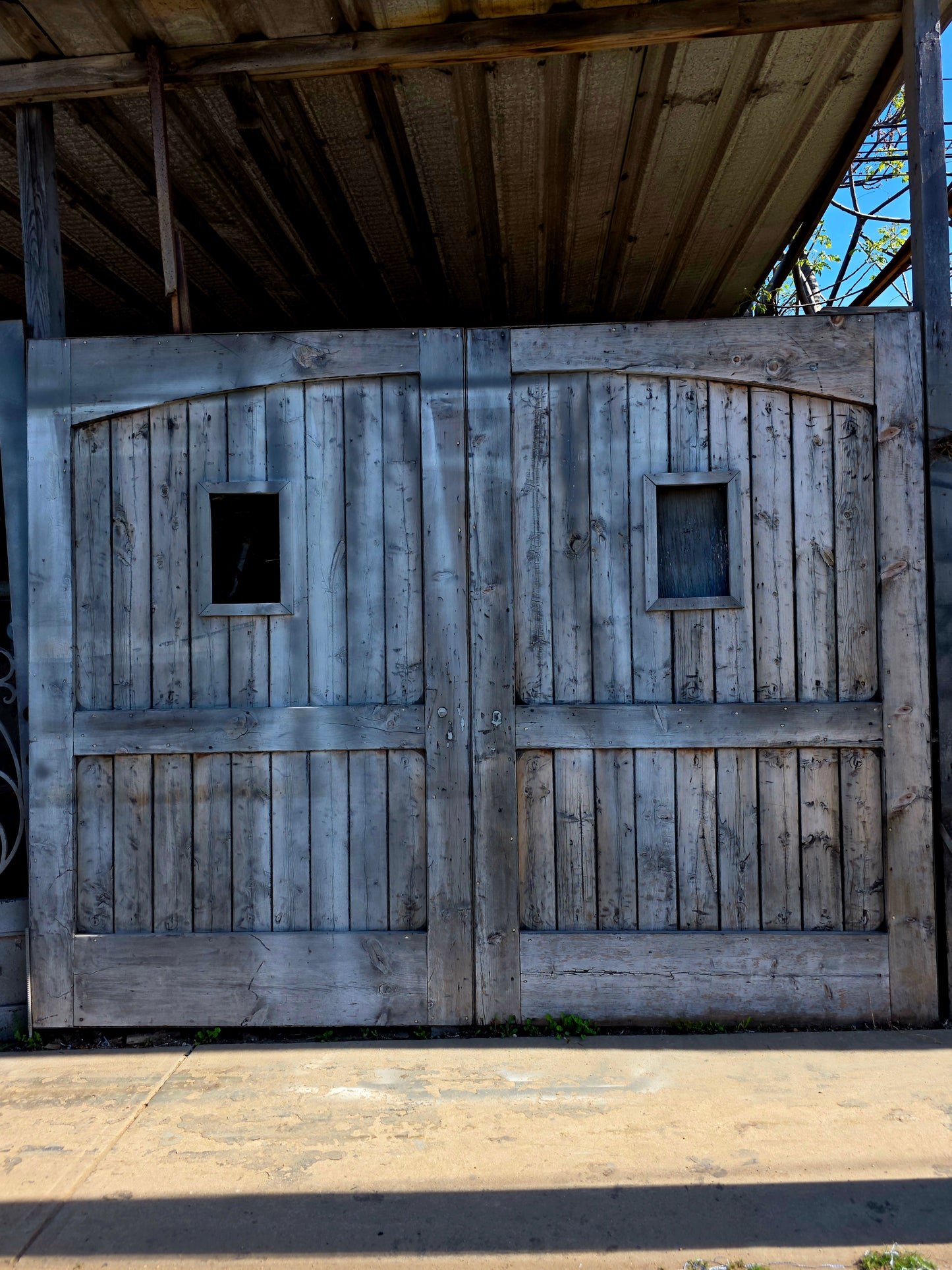 Rustic Aged Cedar Door – A Threshold of Strength and Tradition
