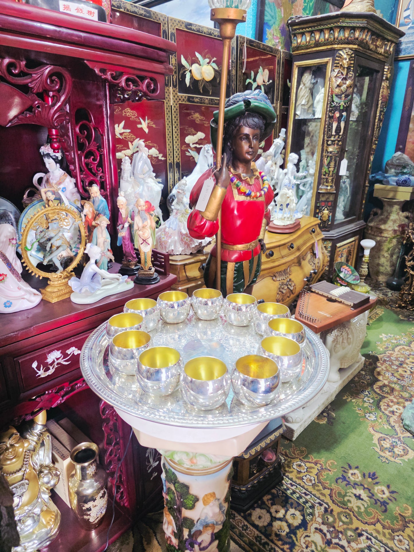 🏺✨ Vintage FB Rogers Silver Plated Victorian Style Punch Bowl Set con 12 Vasos y Vase de Servir – Total 14 Piezas ✨🏺