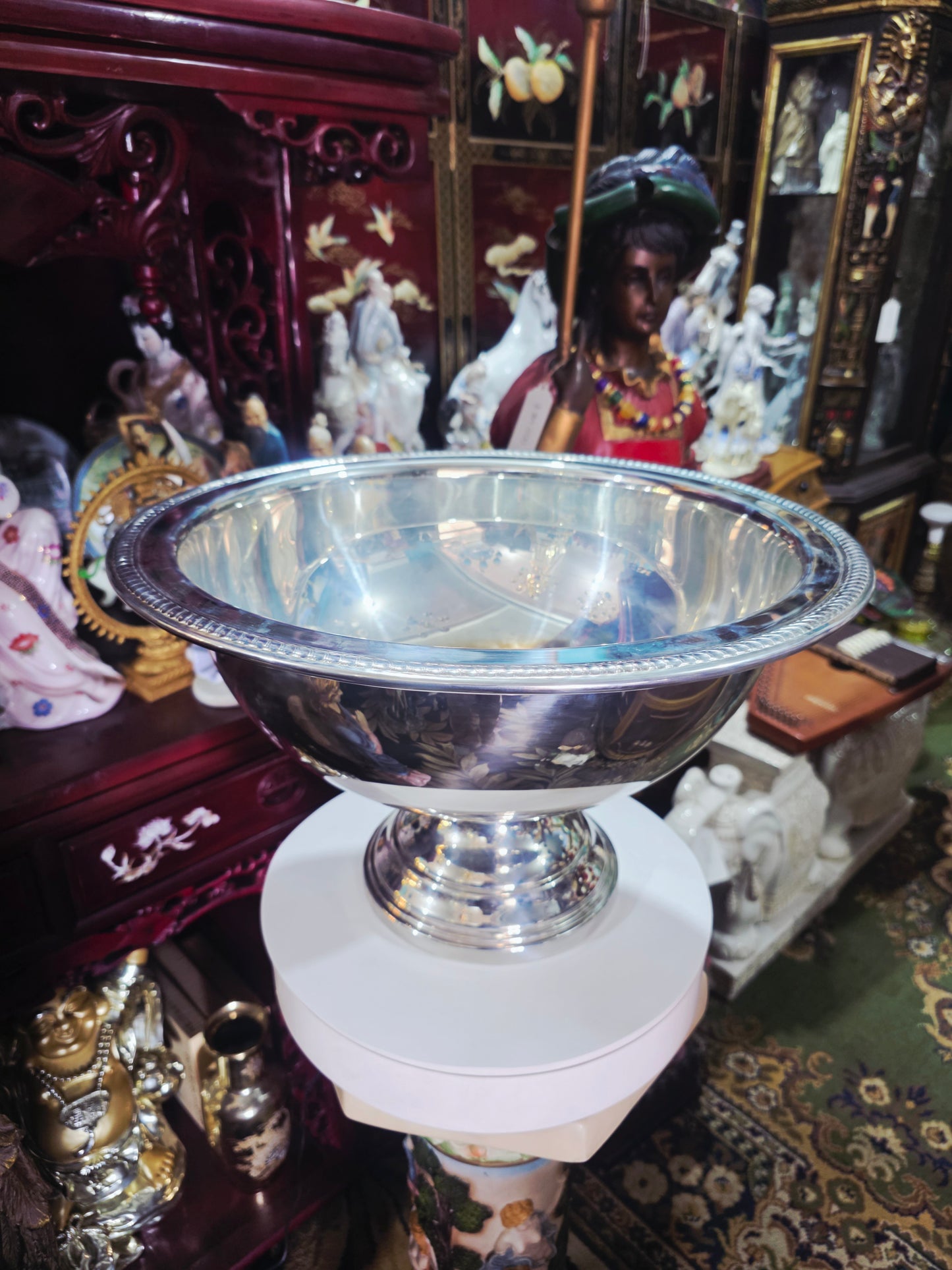 🏺✨ Vintage FB Rogers Silver Plated Victorian Style Punch Bowl Set con 12 Vasos y Vase de Servir – Total 14 Piezas ✨🏺