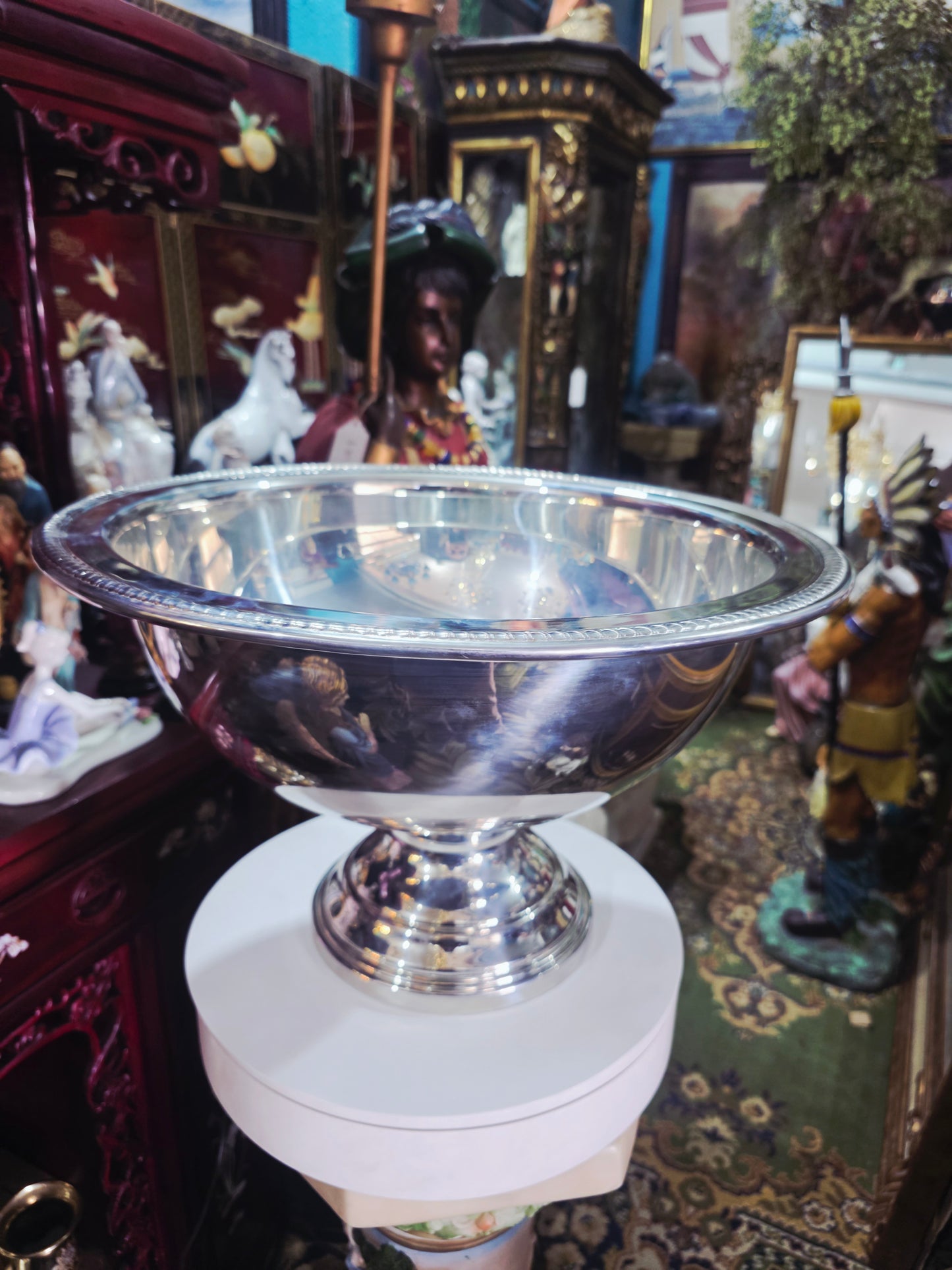 🏺✨ Vintage FB Rogers Silver Plated Victorian Style Punch Bowl Set con 12 Vasos y Vase de Servir – Total 14 Piezas ✨🏺