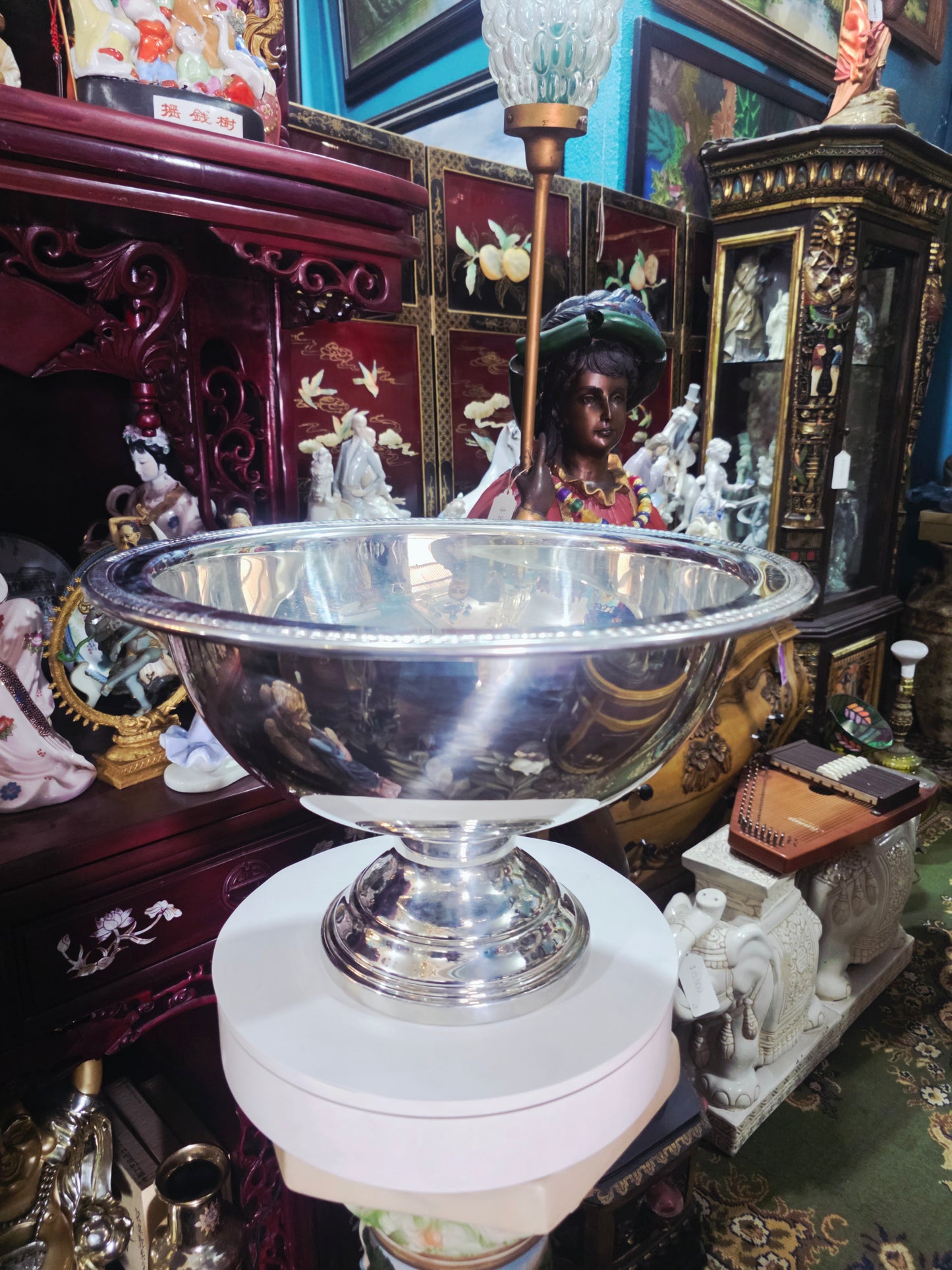 🏺✨ Vintage FB Rogers Silver Plated Victorian Style Punch Bowl Set con 12 Vasos y Vase de Servir – Total 14 Piezas ✨🏺