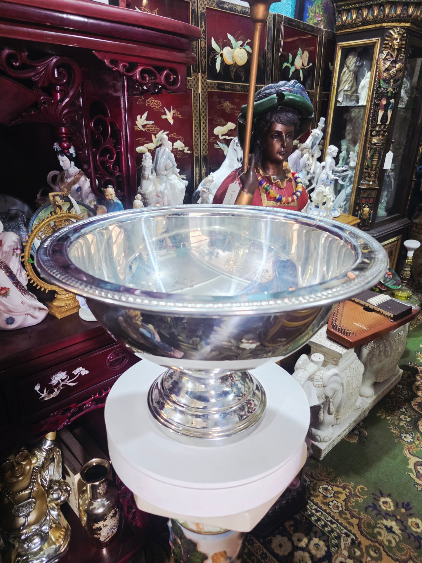 🏺✨ Vintage FB Rogers Silver Plated Victorian Style Punch Bowl Set con 12 Vasos y Vase de Servir – Total 14 Piezas ✨🏺