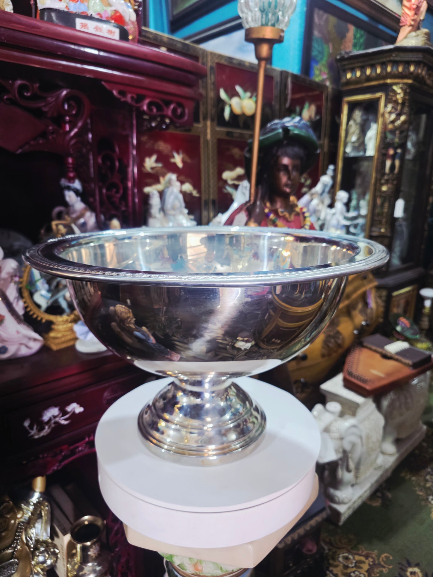 🏺✨ Vintage FB Rogers Silver Plated Victorian Style Punch Bowl Set con 12 Vasos y Vase de Servir – Total 14 Piezas ✨🏺