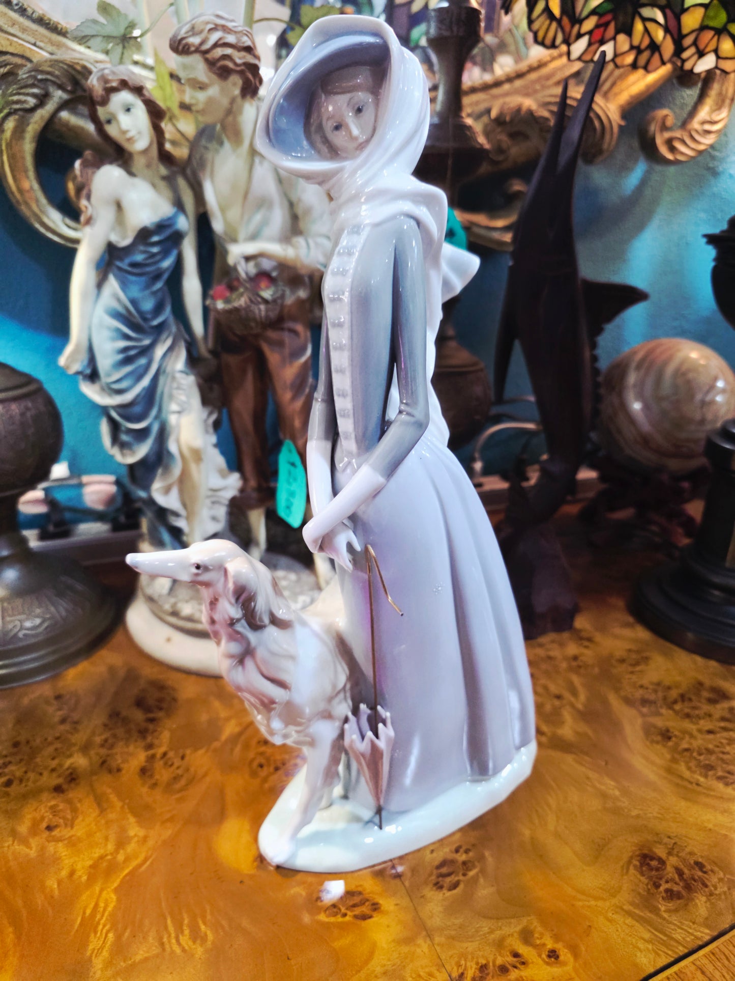 🎨 Dama Con Galgo 🐕 Lladro 4594 | Año de emisión: 1969