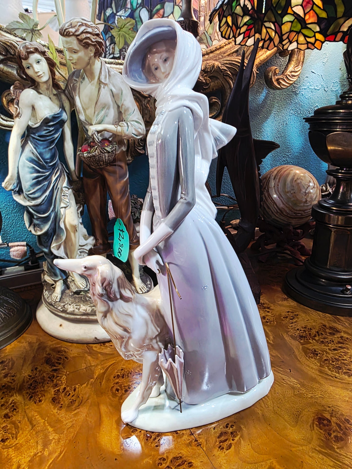 🎨 Dama Con Galgo 🐕 Lladro 4594 | Año de emisión: 1969