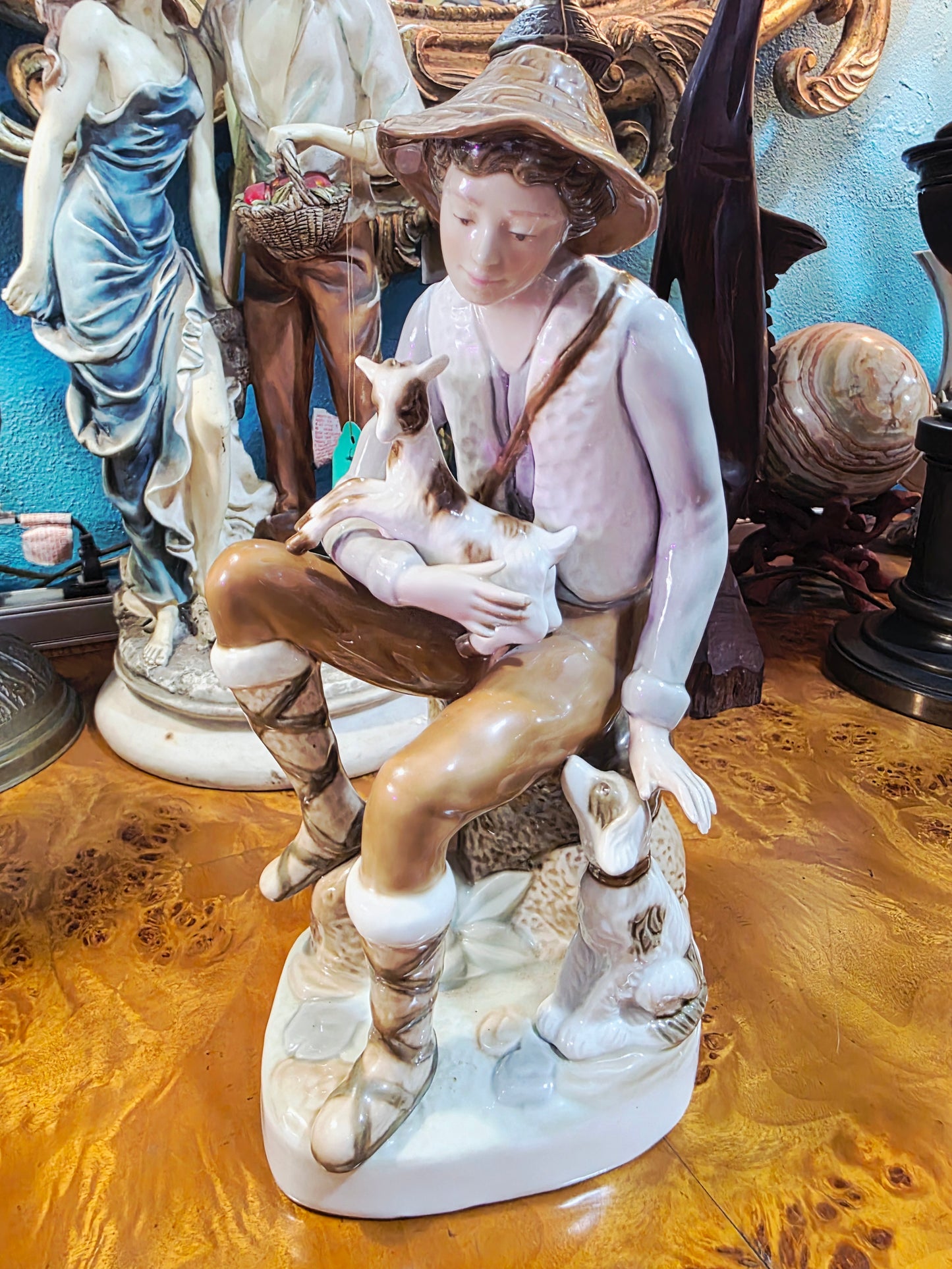 🎨 Pastoral con Cabrito 🐐 Escultura Italiana | Origen: Italia