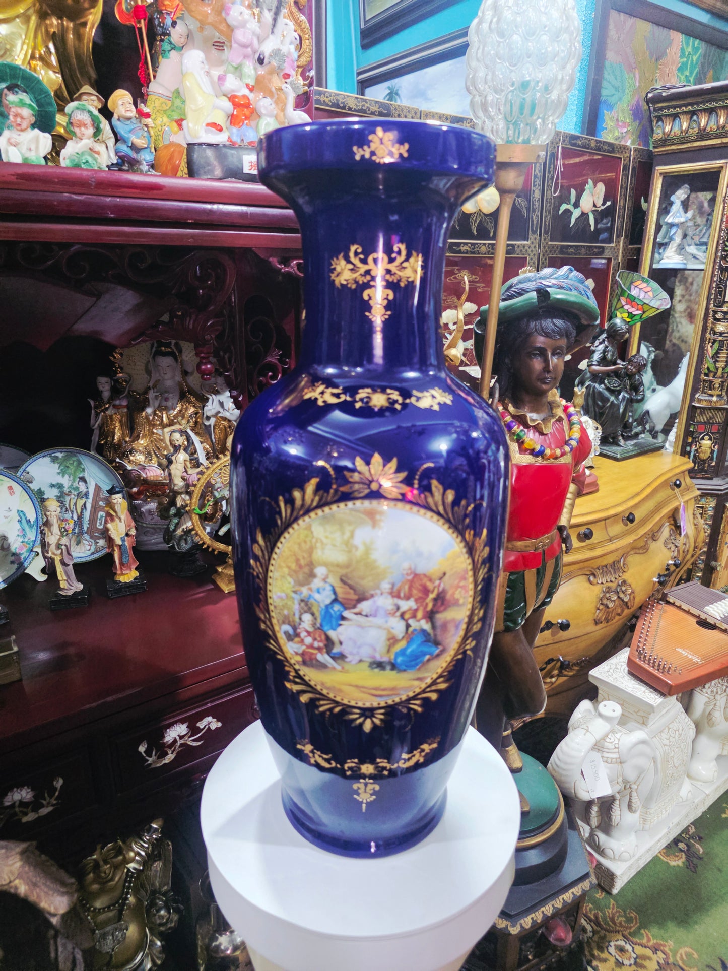 Pair of Cobalt Porcelain Vases with Classical Scenes 🌹🏺