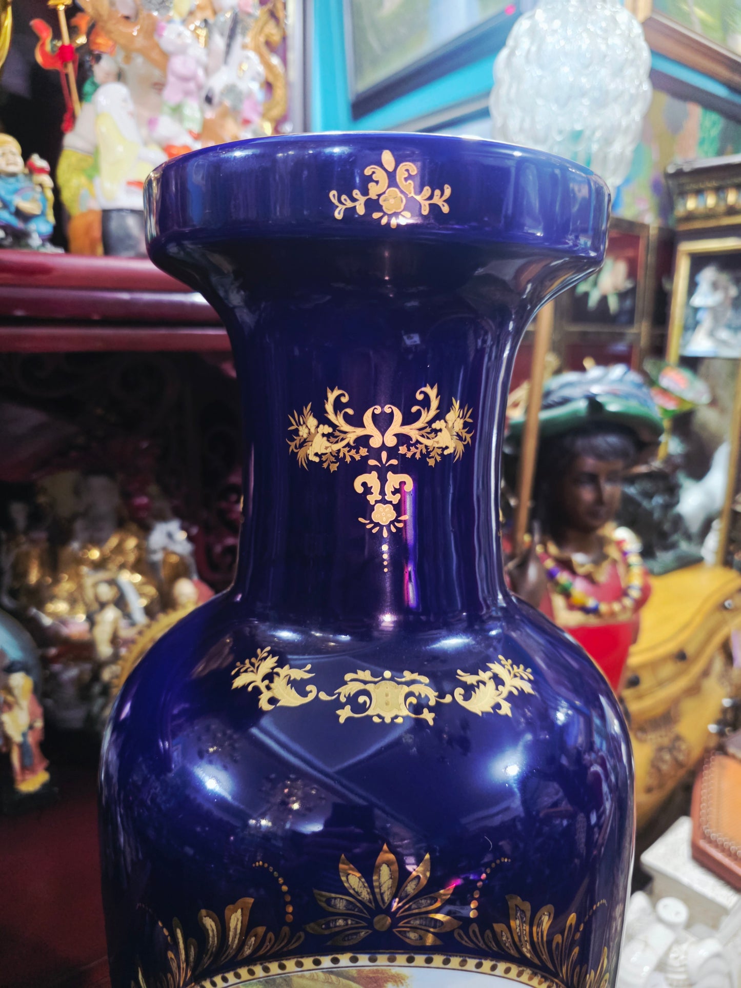 Pair of Cobalt Porcelain Vases with Classical Scenes 🌹🏺