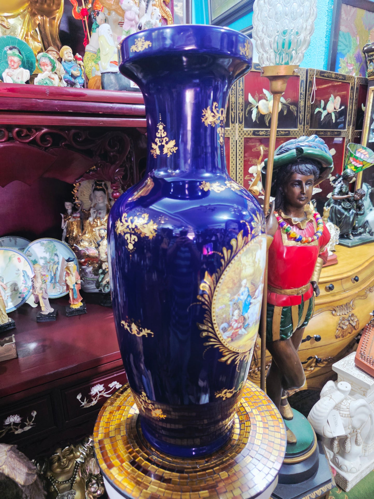 Pair of Cobalt Porcelain Vases with Classical Scenes 🌹🏺