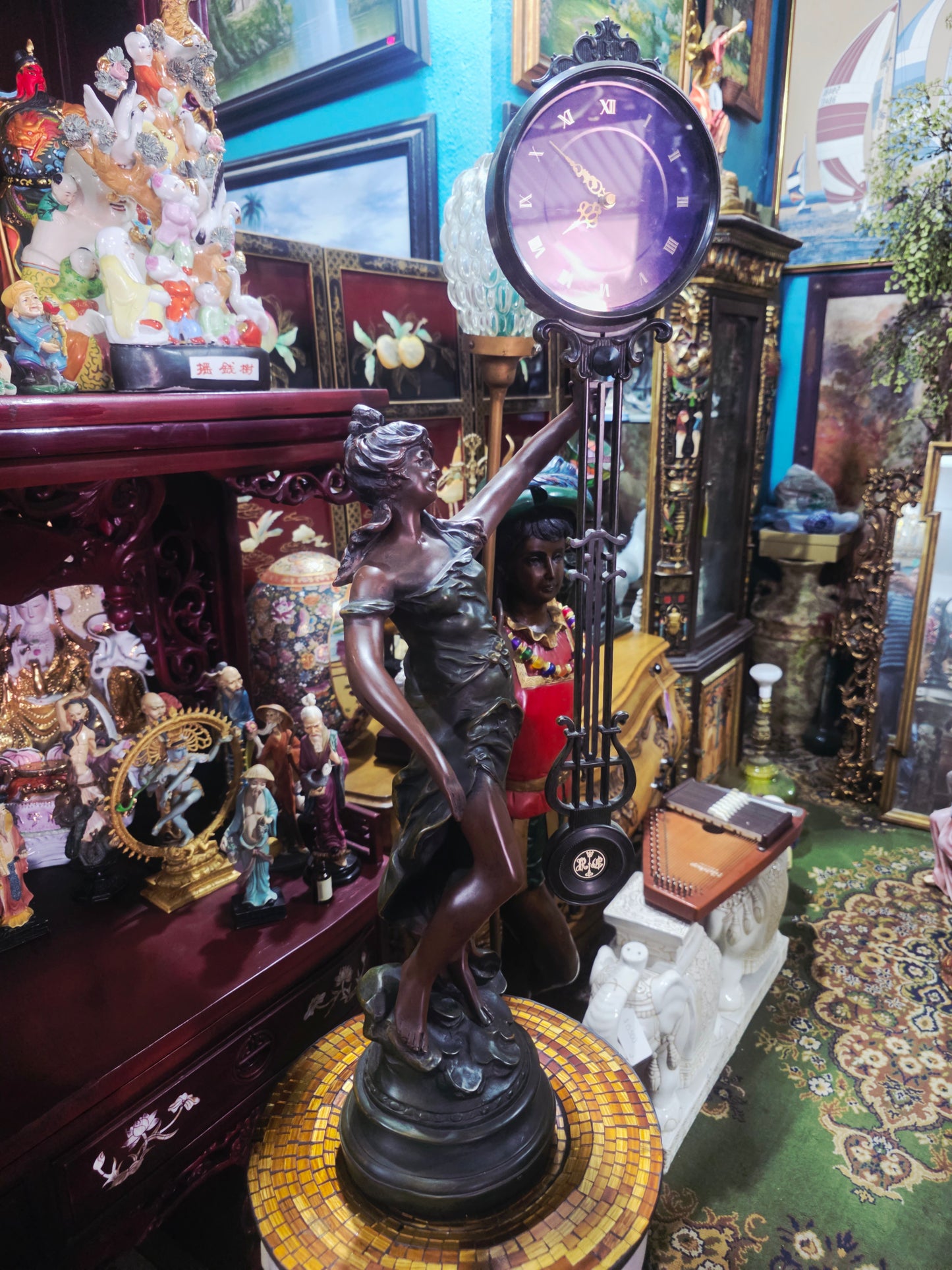 Reloj de Mesa Figural Francés – Estilo C. Moreau 🕰️