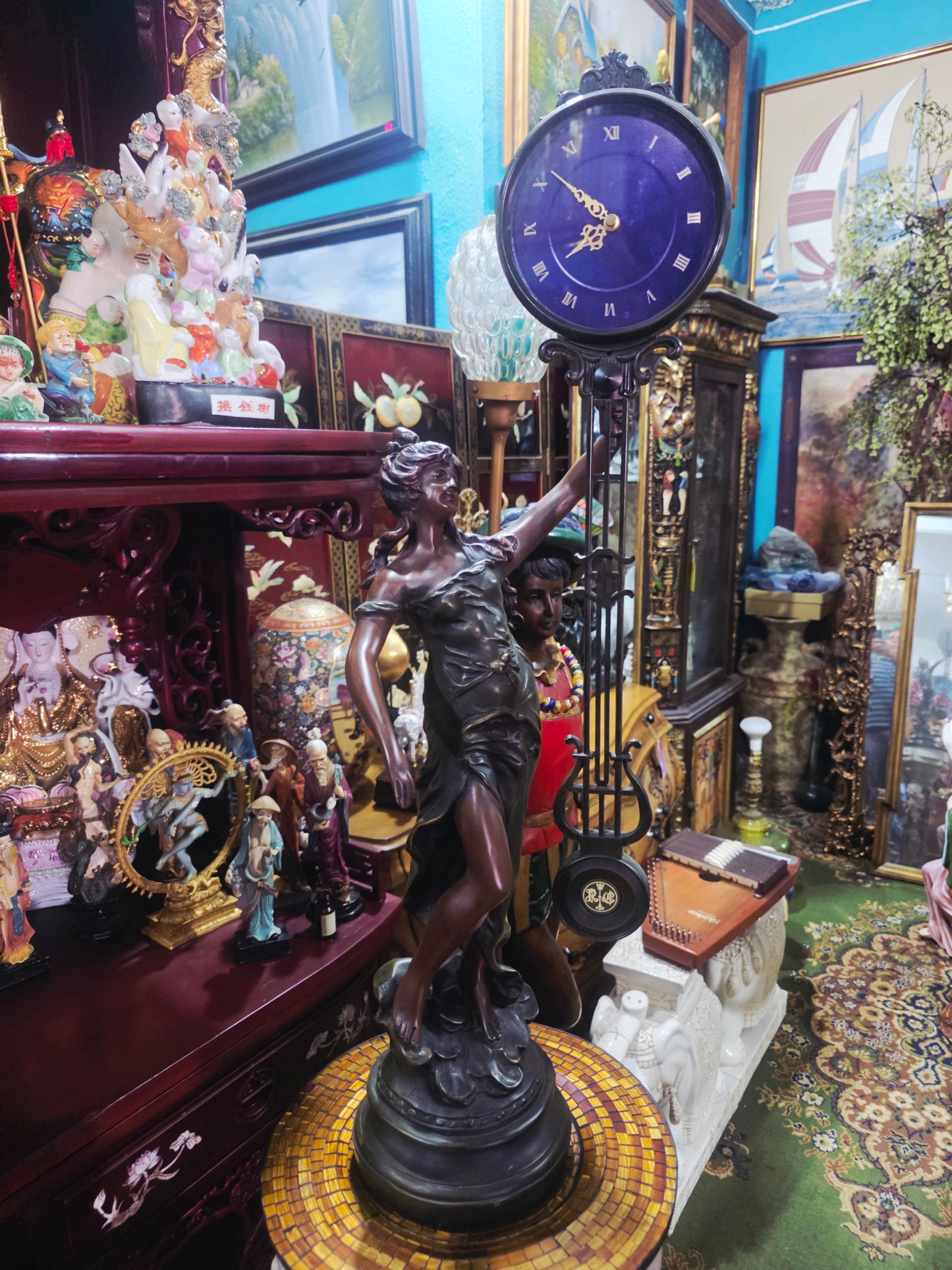 Reloj de Mesa Figural Francés – Estilo C. Moreau 🕰️
