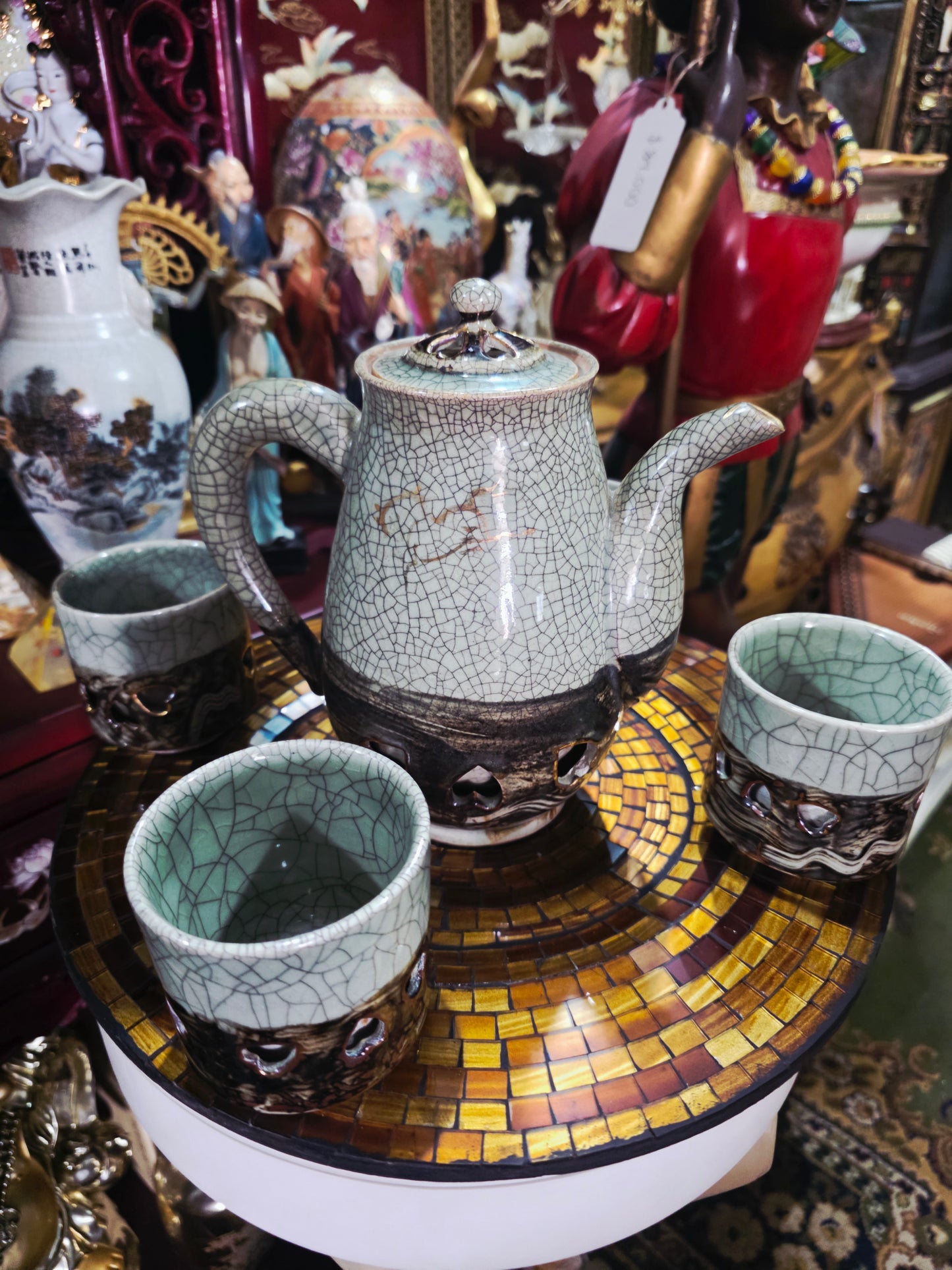 Vintage Somayaki Ware Coffee/Tea Pot with Lid 5-Piece Set🌿🍵