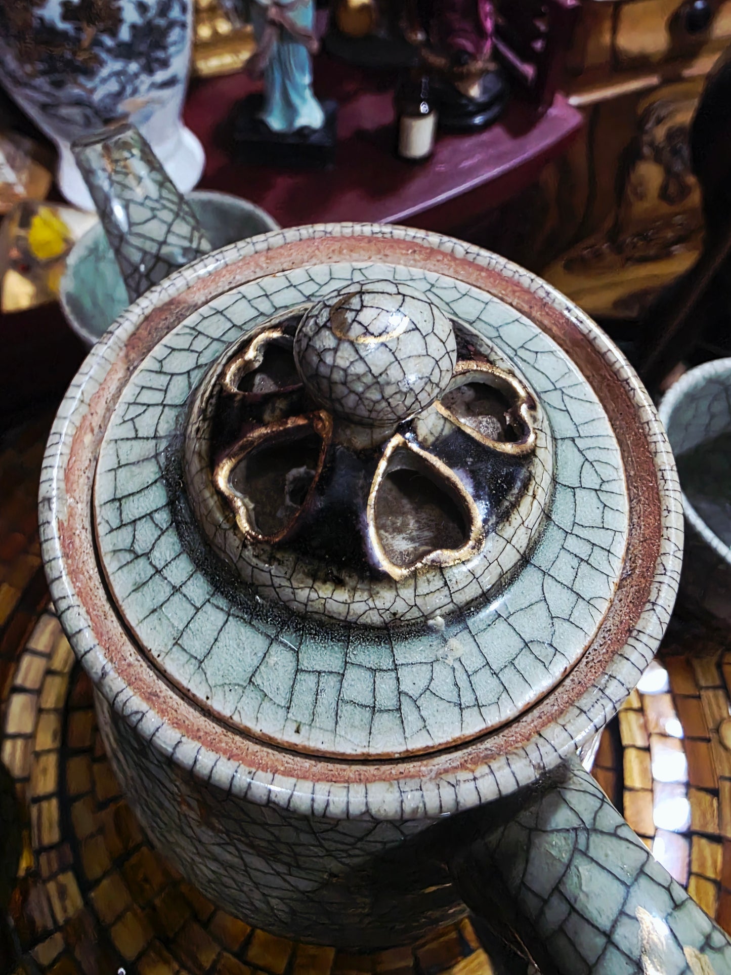 Vintage Somayaki Ware Coffee/Tea Pot with Lid 5-Piece Set🌿🍵