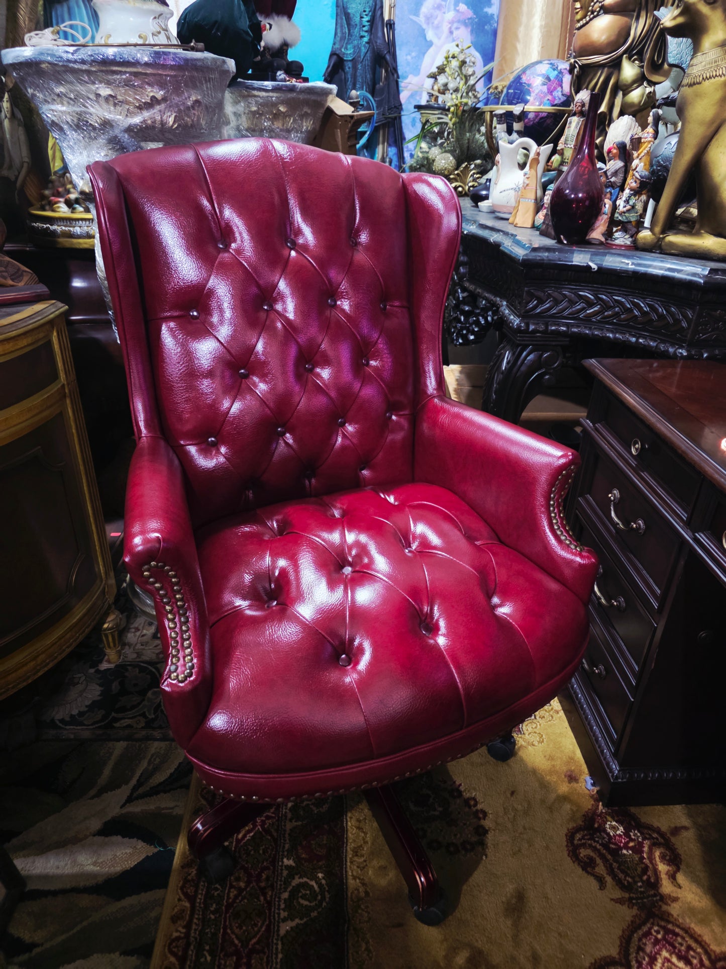 Chesterfield Style Quilted Faux Leather Executive Chair🌿