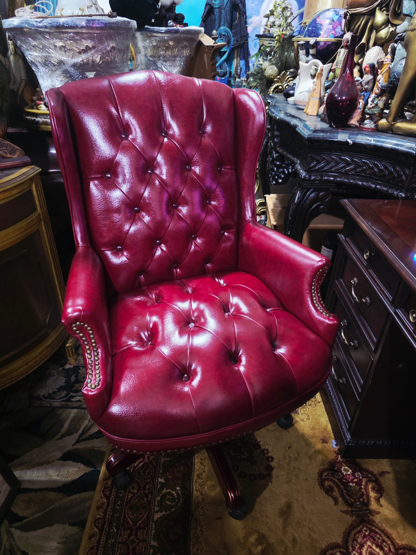 Chesterfield Style Quilted Faux Leather Executive Chair🌿