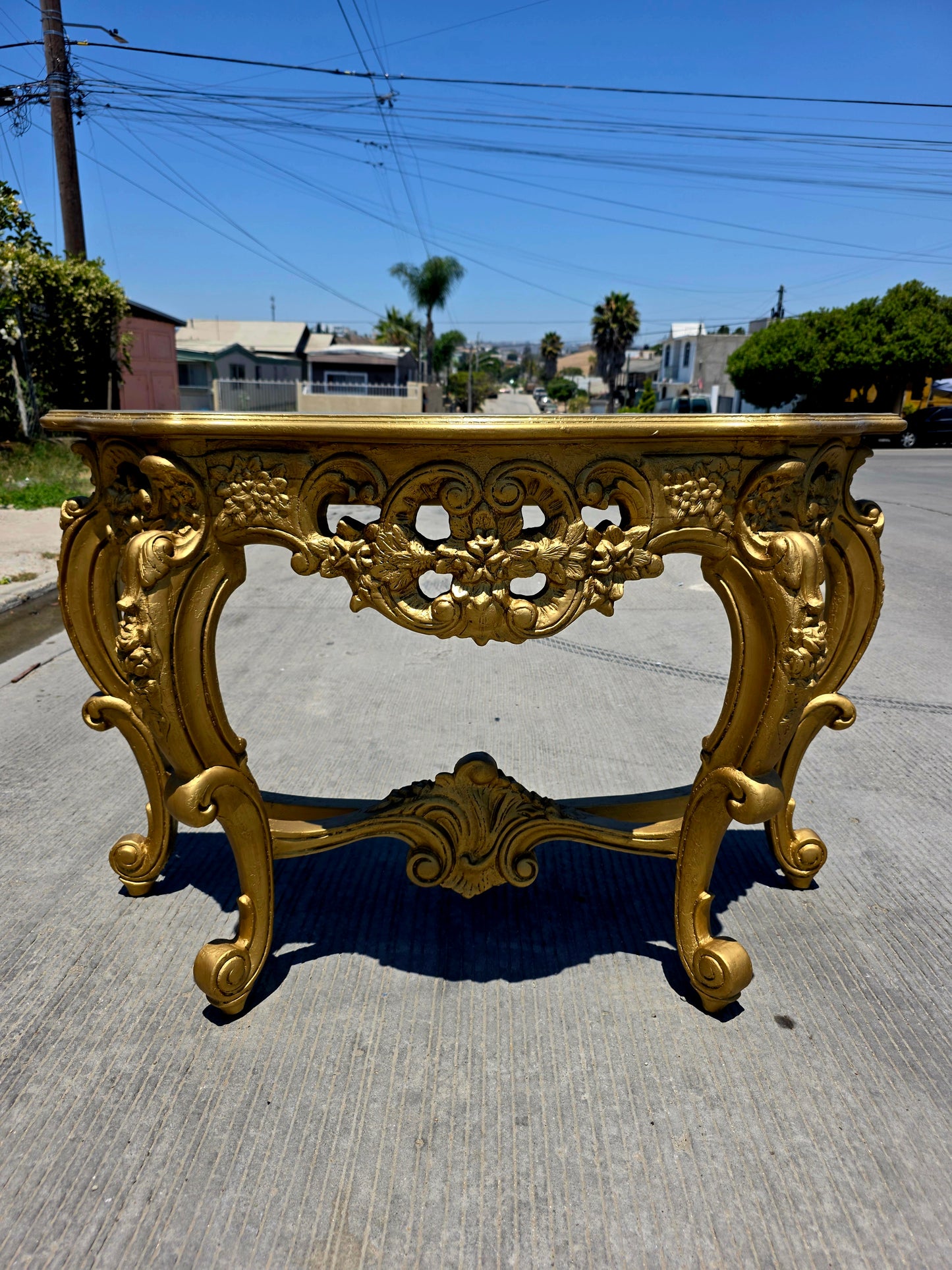 Credenza with Mirror – Aged Gold 🪞🏛️🌿